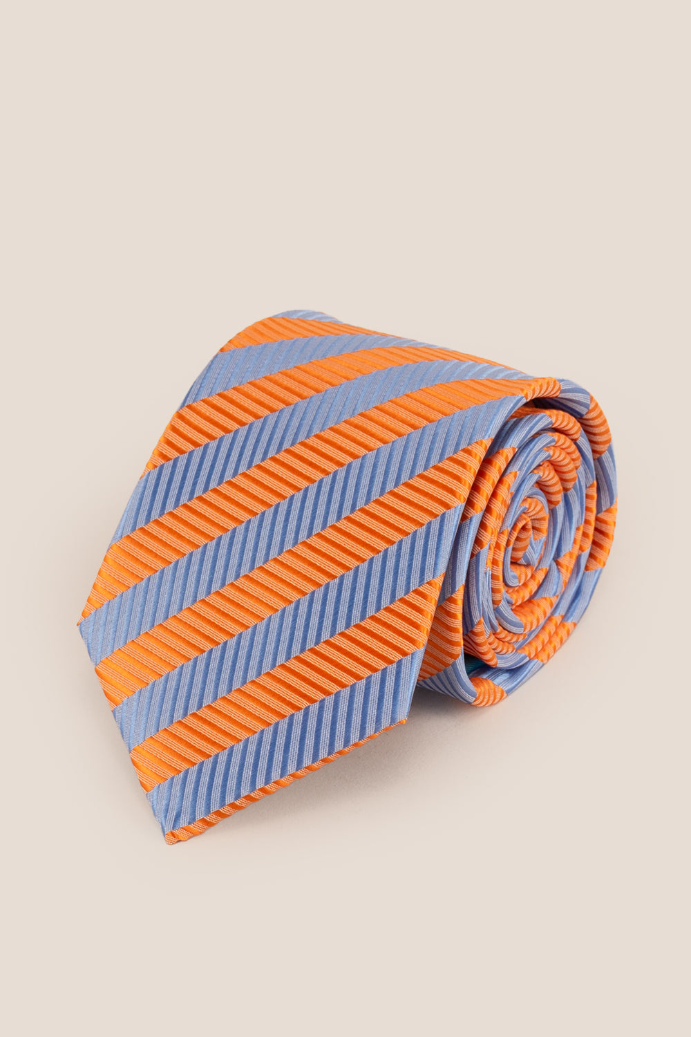 Vintage Stripe Orange Blue tie with versatile design, perfect for weddings, office wear, and casual events.