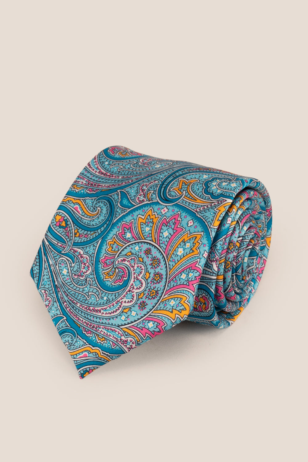 Print Blue tie with sophisticated design, ideal for office wear and daily occasions.