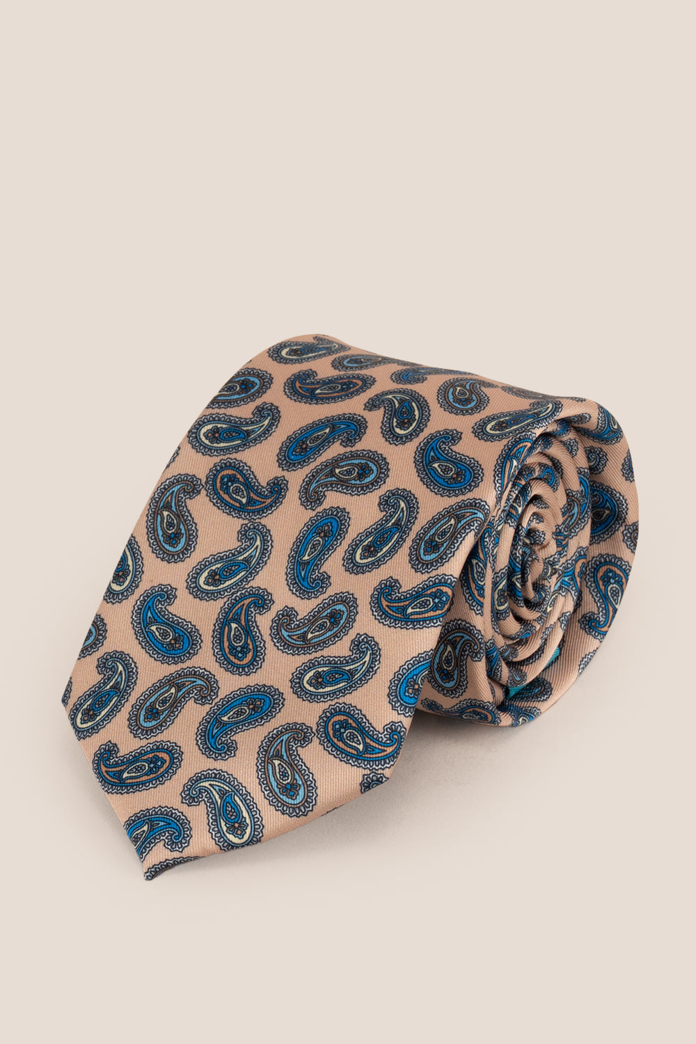 Paisley Champagne tie with sophisticated design, perfect for weddings, office wear, and casual events.