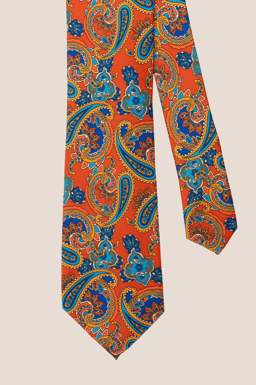 Print Orange tie with sophisticated design, perfect for weddings, office events, and casual wear.
