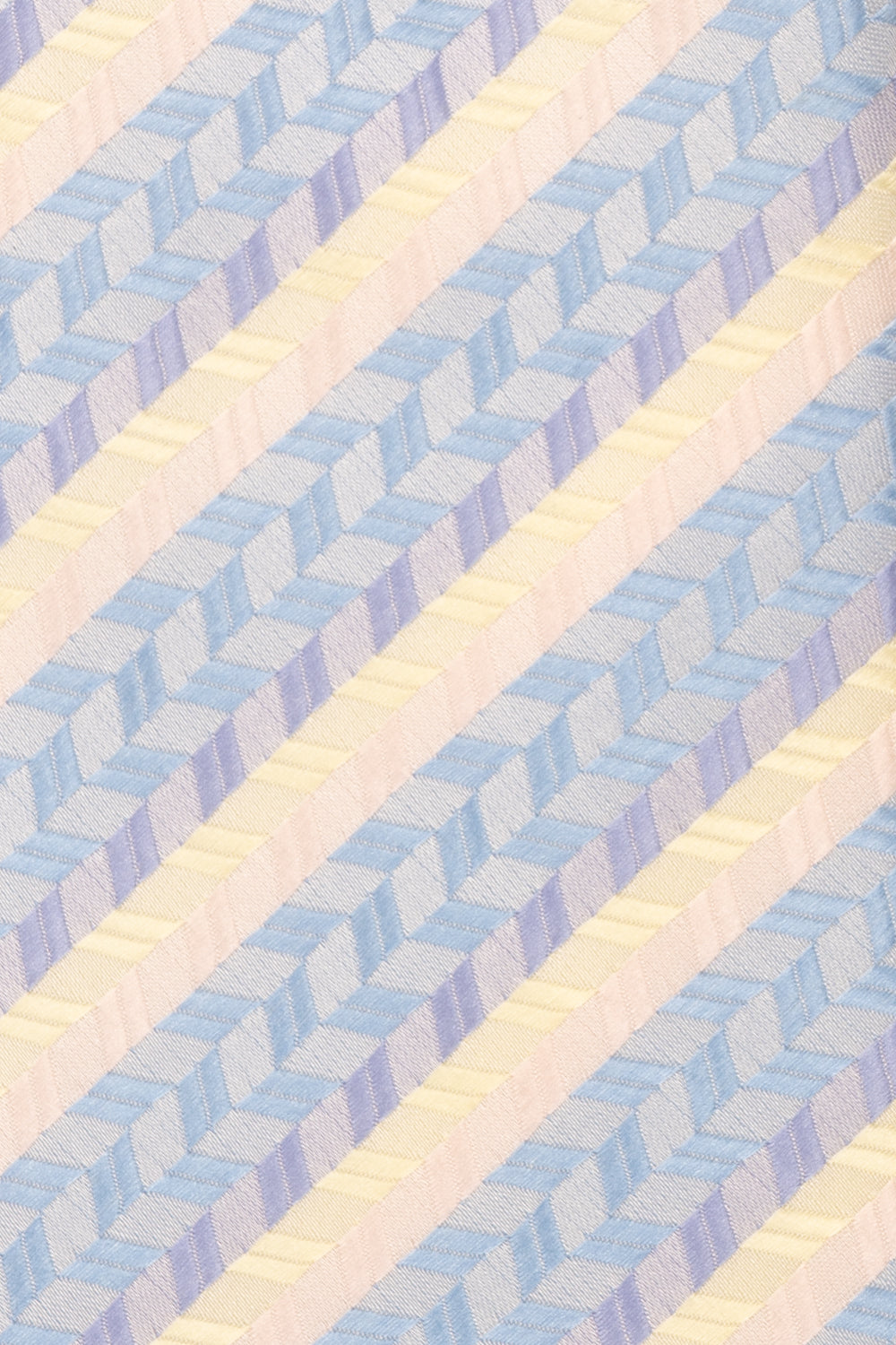 Geometric Stripes Blue Cream tie with luxurious design, ideal for weddings, office wear, and casual occasions.