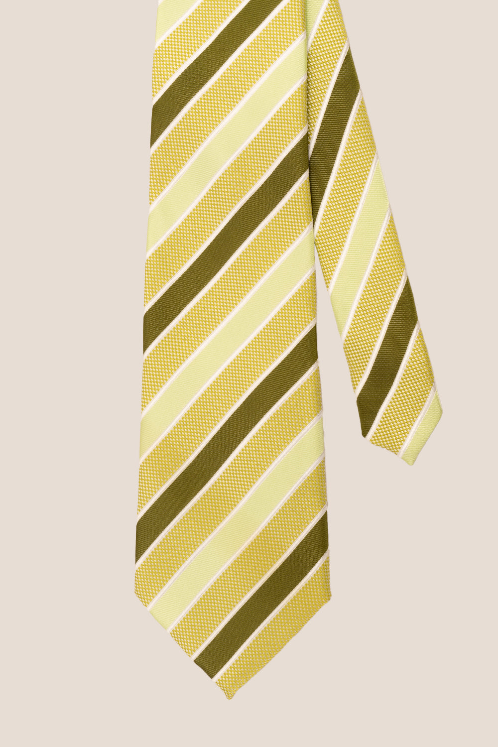 Classic Stripe Mint Olive tie with sophisticated design, perfect for formal occasions, office wear, and casual outings.