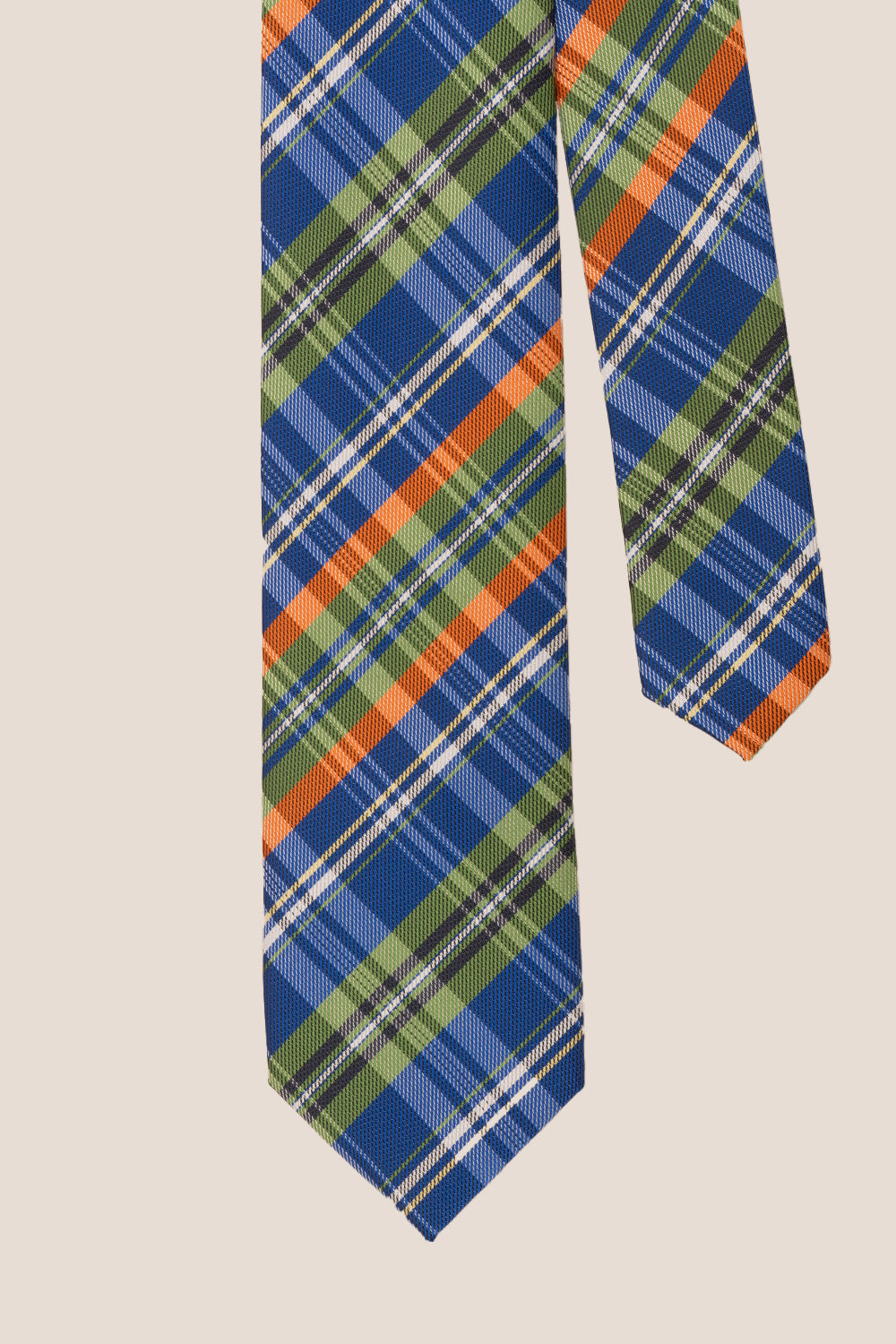 Checks Blue Green tie with classic design, perfect for weddings, office wear, and casual occasions.