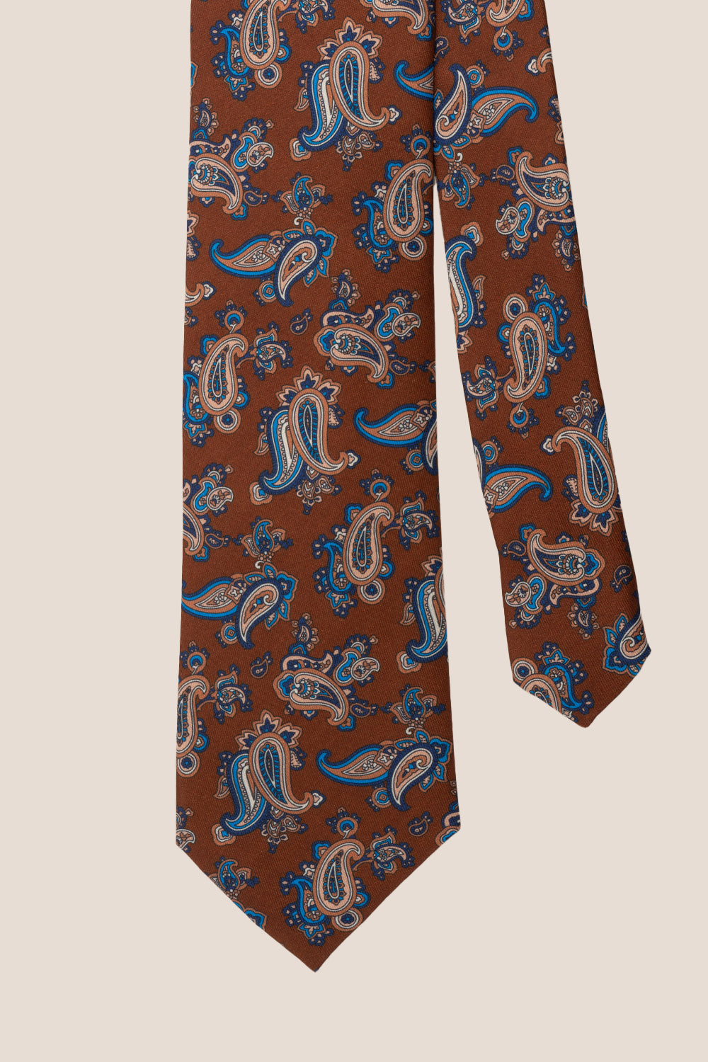 Paisley Print Brown tie with elegant design, perfect for weddings and formal occasions.