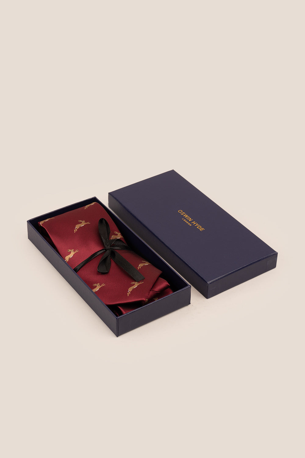 Buck Red tie with luxurious printed design, ideal for weddings, office events, and formal occasions.