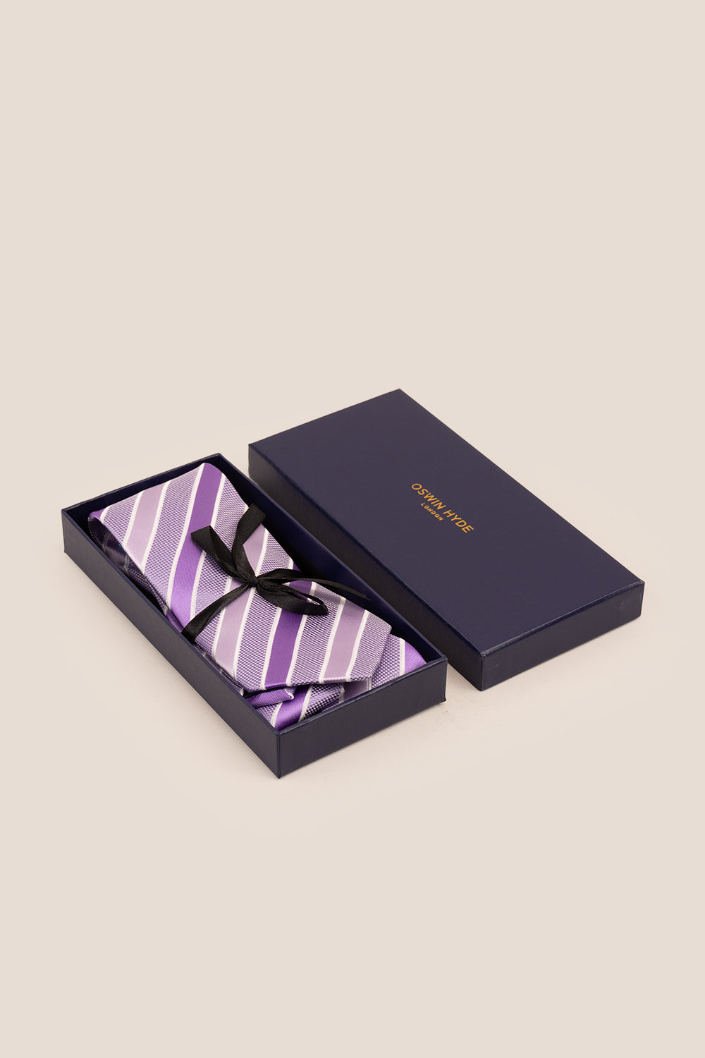 Classic Stripe Purple tie with elegant design, perfect for weddings, office wear, and casual occasions.