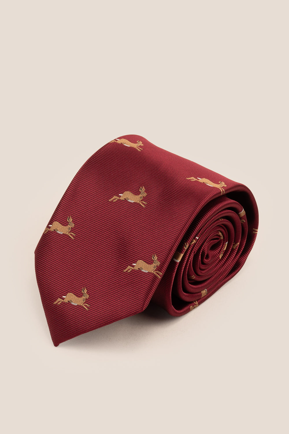 Buck Red tie with luxurious printed design, ideal for weddings, office events, and formal occasions.
