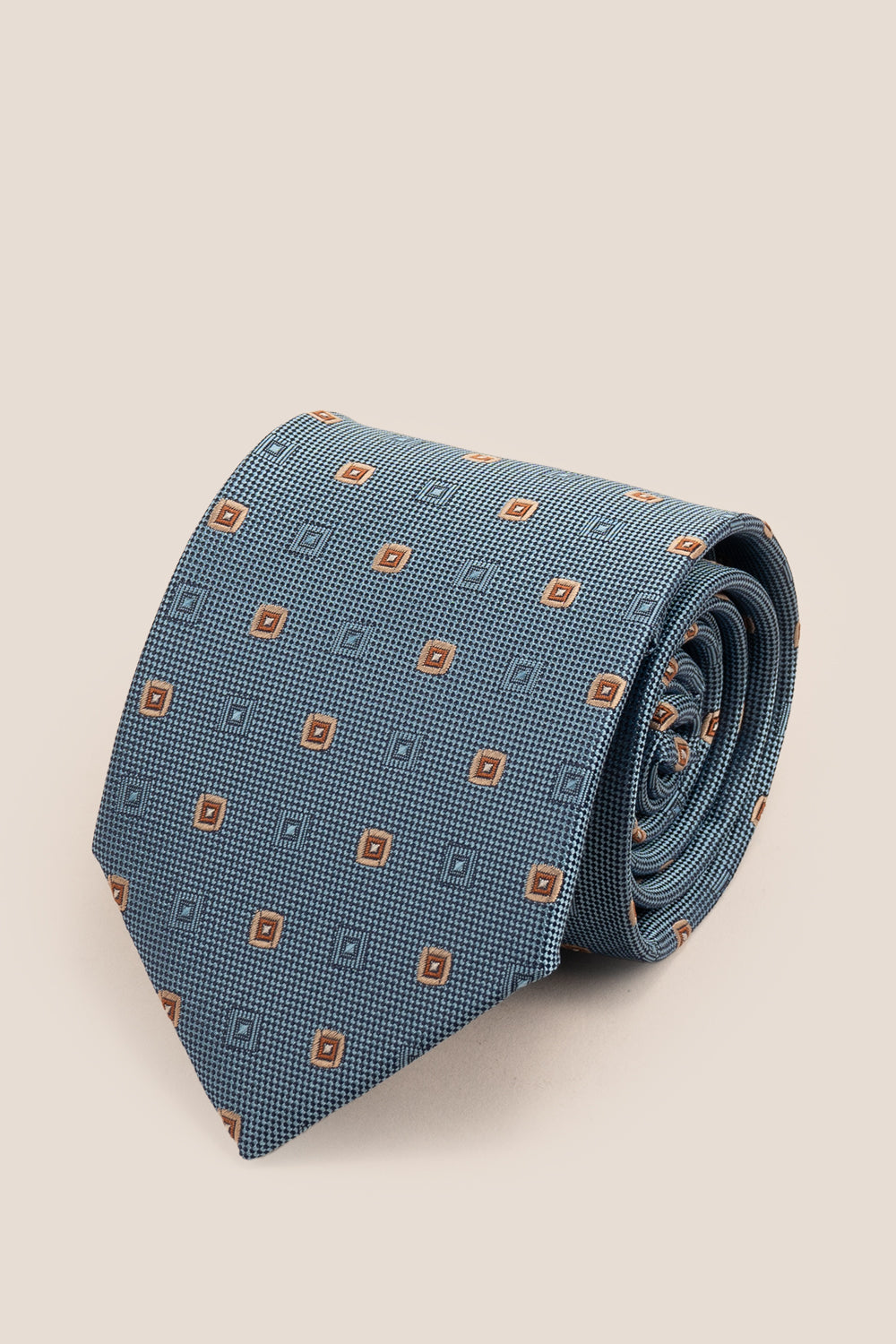 Squares Air Force Blue tie with printed design, ideal for weddings, office events, and formal occasions.