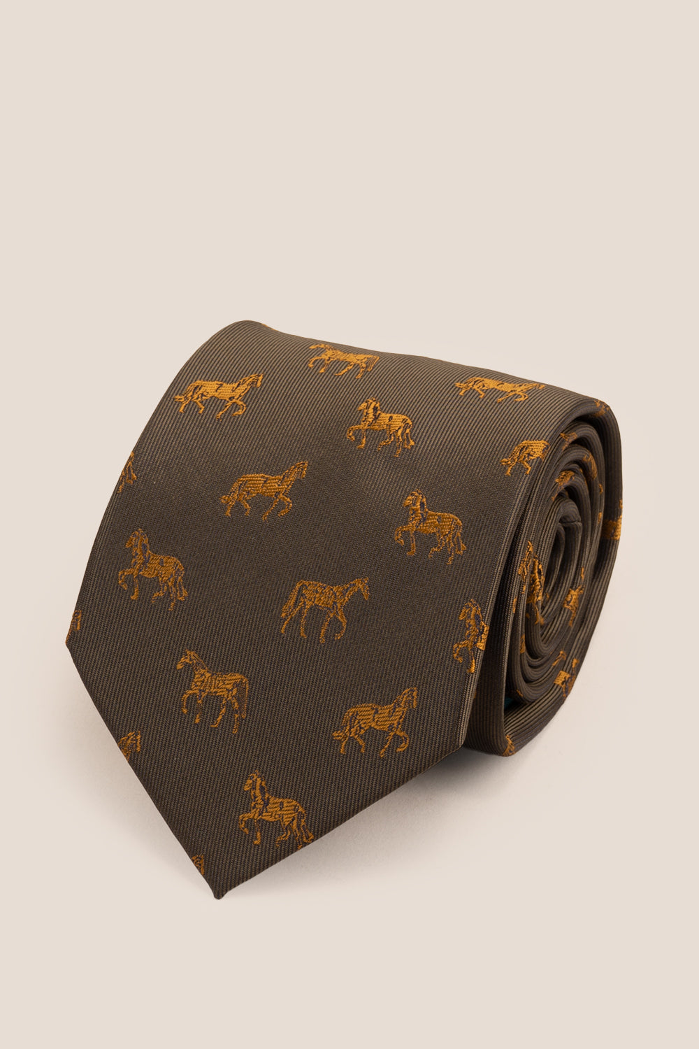 Stallion Deep Green tie with striking stallion print, perfect for weddings, formal events, and office wear.