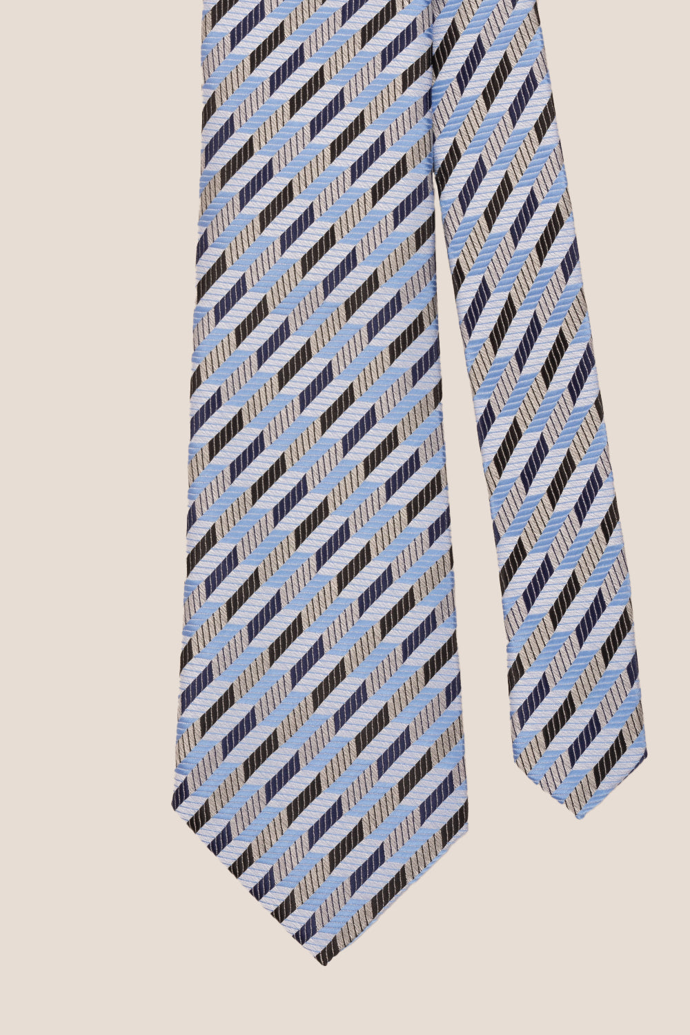 Geometric Stripe Blue tie with luxurious design, perfect for weddings, office wear, and casual occasions.