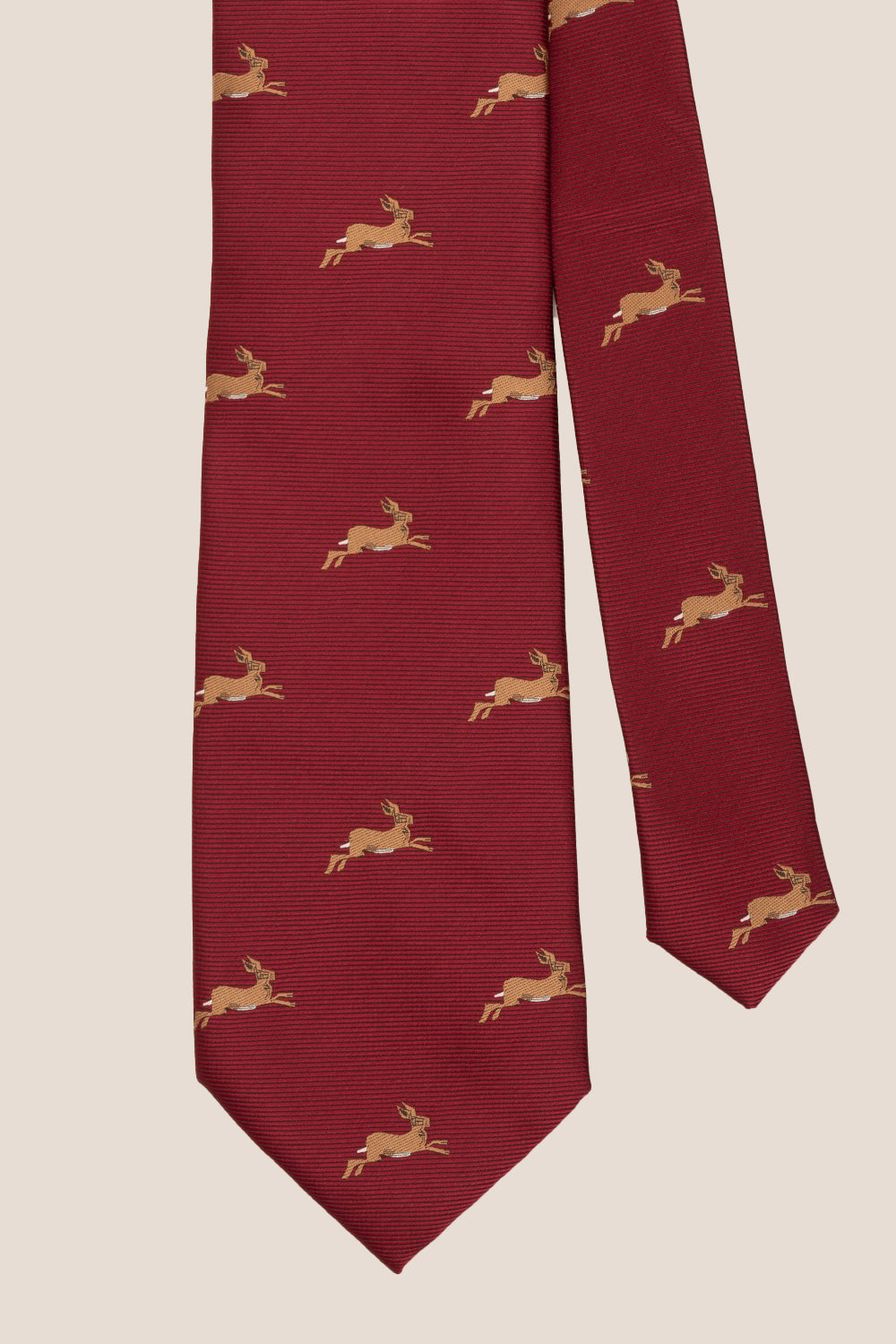 Buck Red tie with luxurious printed design, ideal for weddings, office events, and formal occasions.