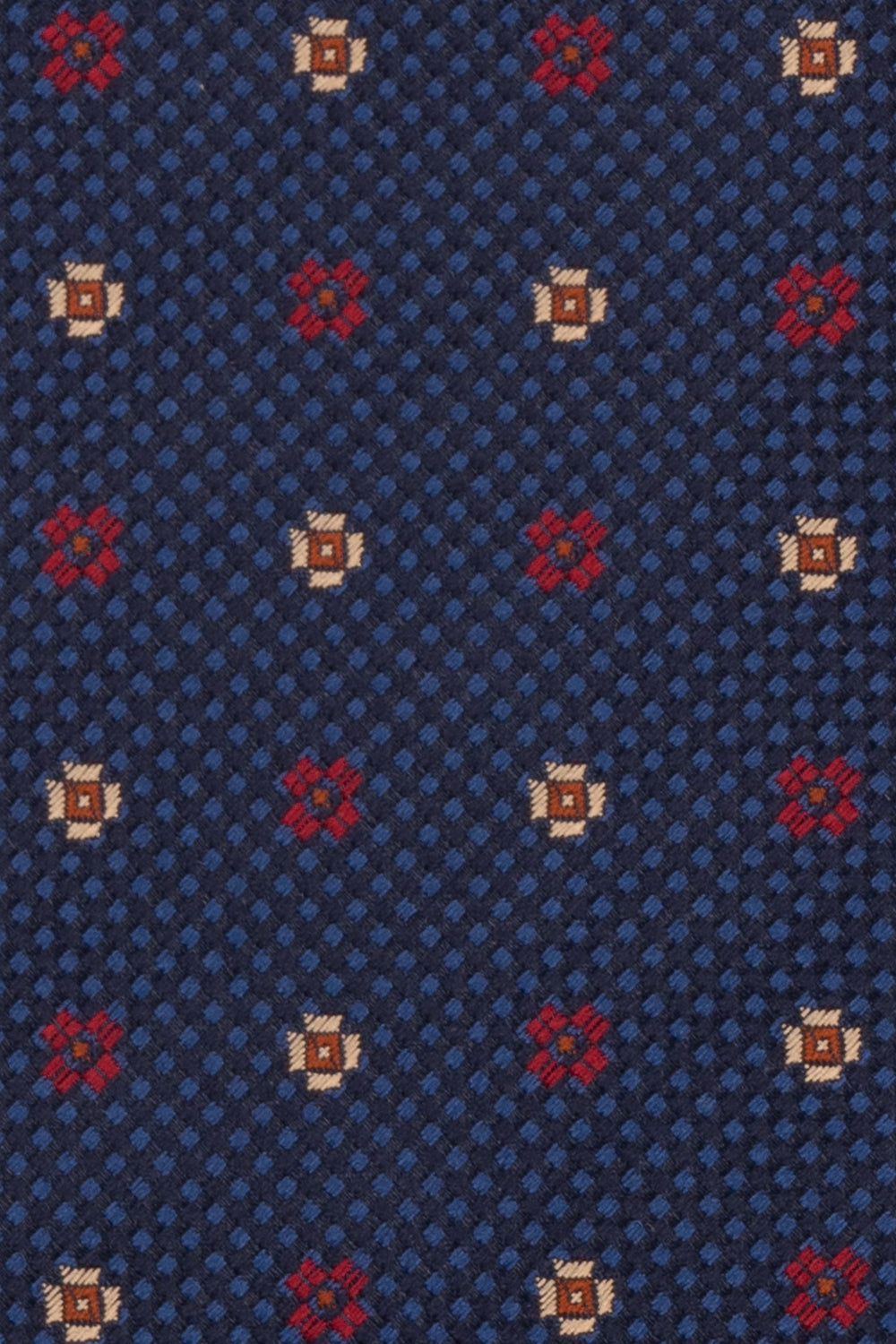Chequered Floral Navy tie with printed design, ideal for weddings, office events, and formal occasions.