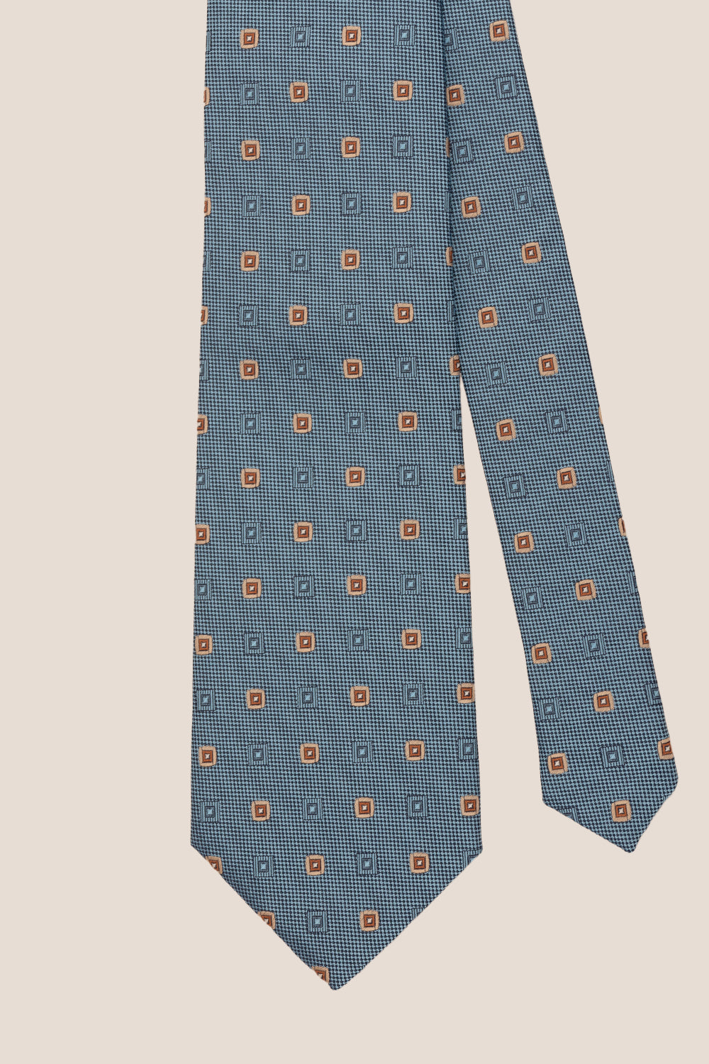 Squares Air Force Blue tie with printed design, ideal for weddings, office events, and formal occasions.