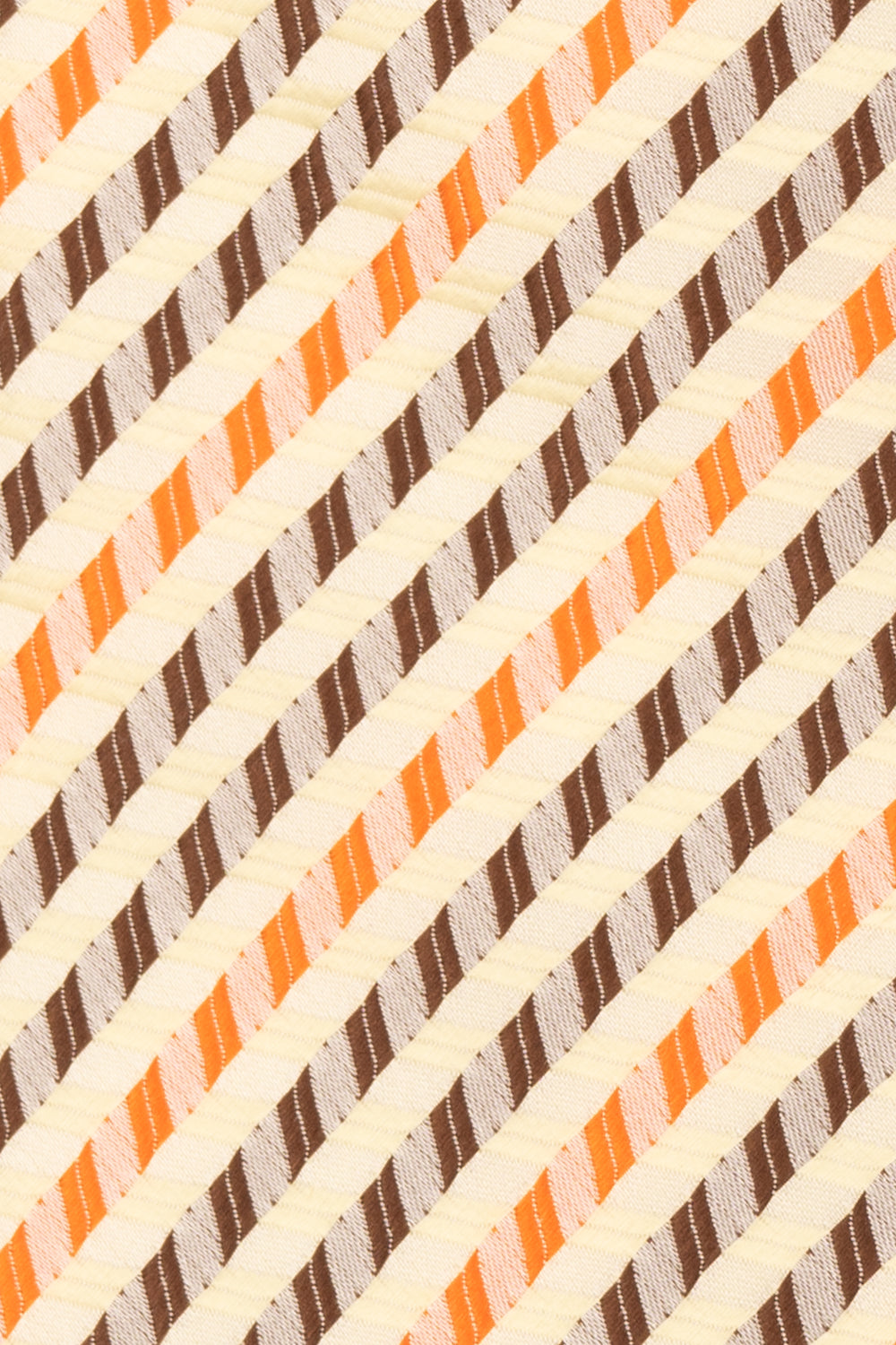 Geometric Stripes Cream Brown Orange tie with bold design, ideal for weddings, office wear, and casual occasions.