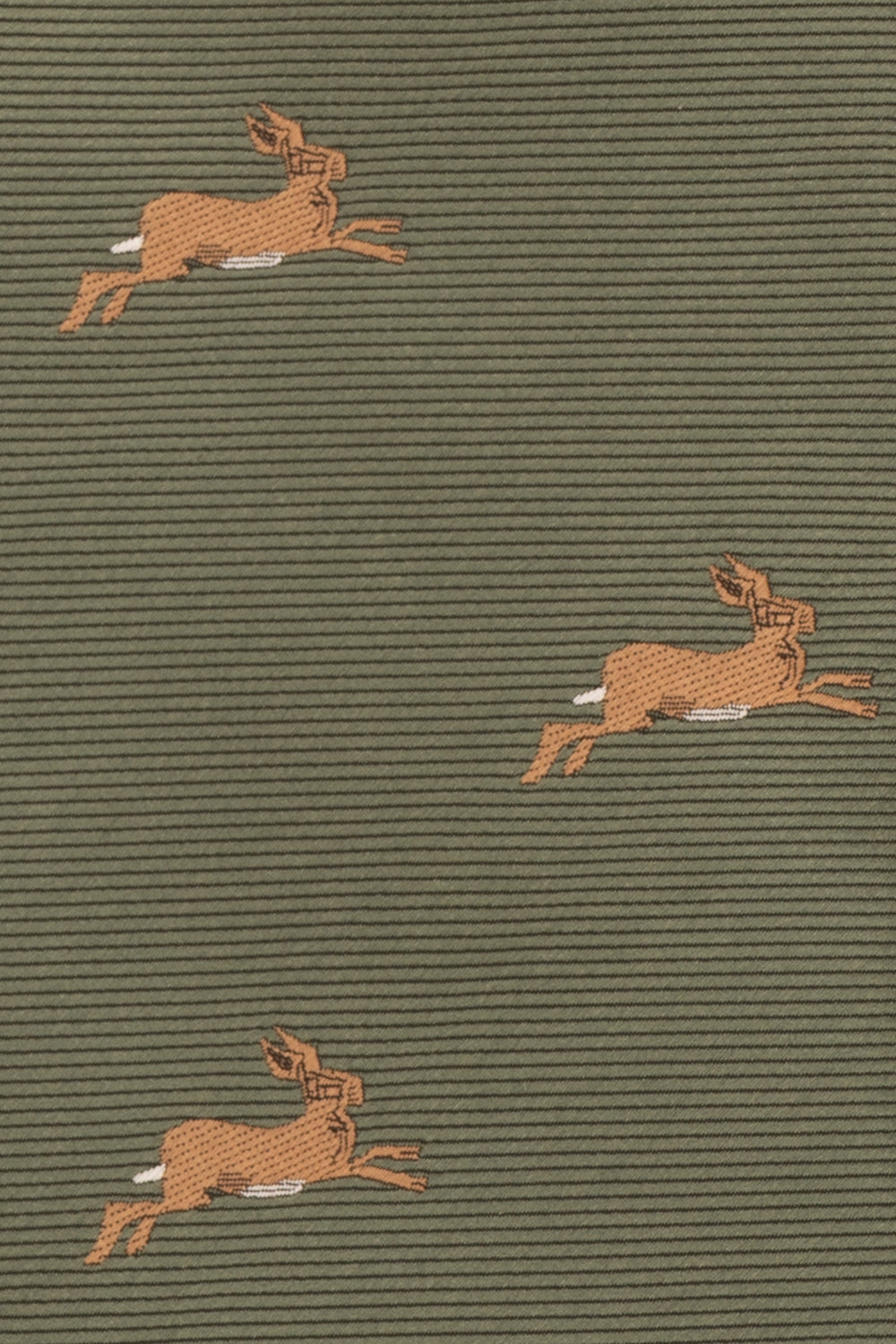 Buck Green tie with rabbit print, perfect for weddings, office events, and formal occasions.