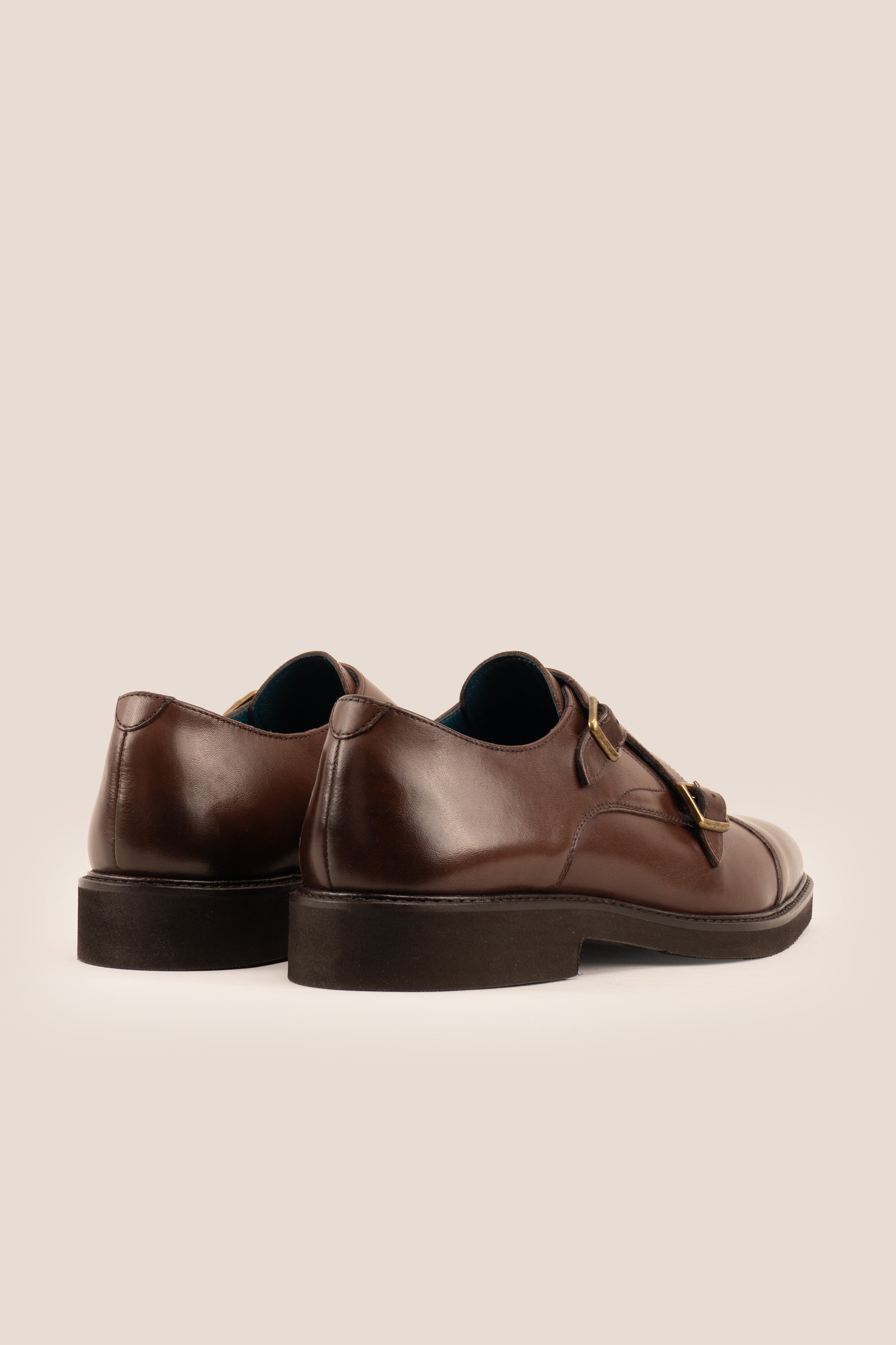 Garson brown monk strap leather shoes for men, featuring polished finish and single buckle design, ideal for formal events and everyday elegance.