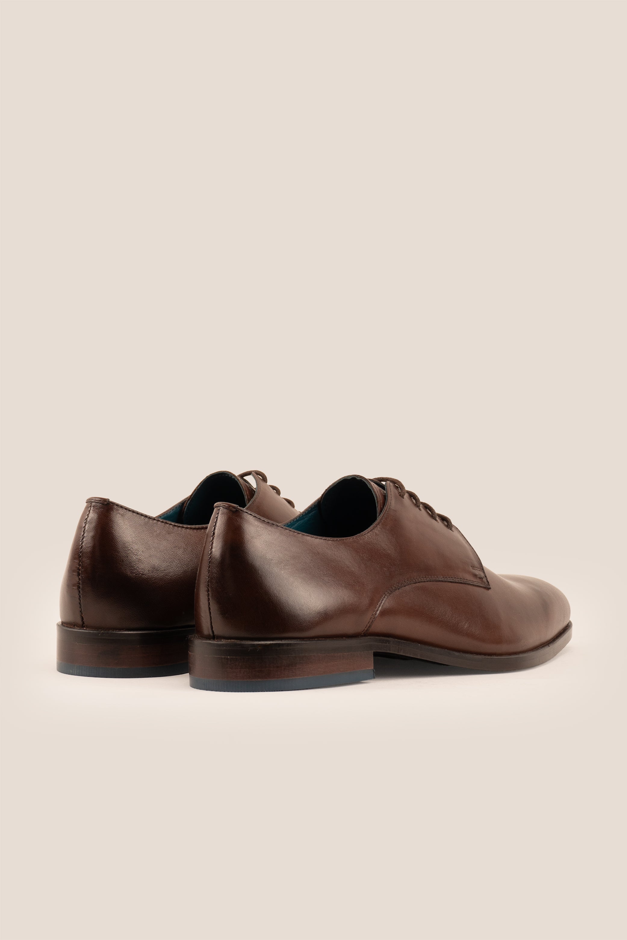 Keyon brown derby lace-up leather shoes for men, made with premium leather for a smart, timeless look – perfect for formal, office, and everyday style.