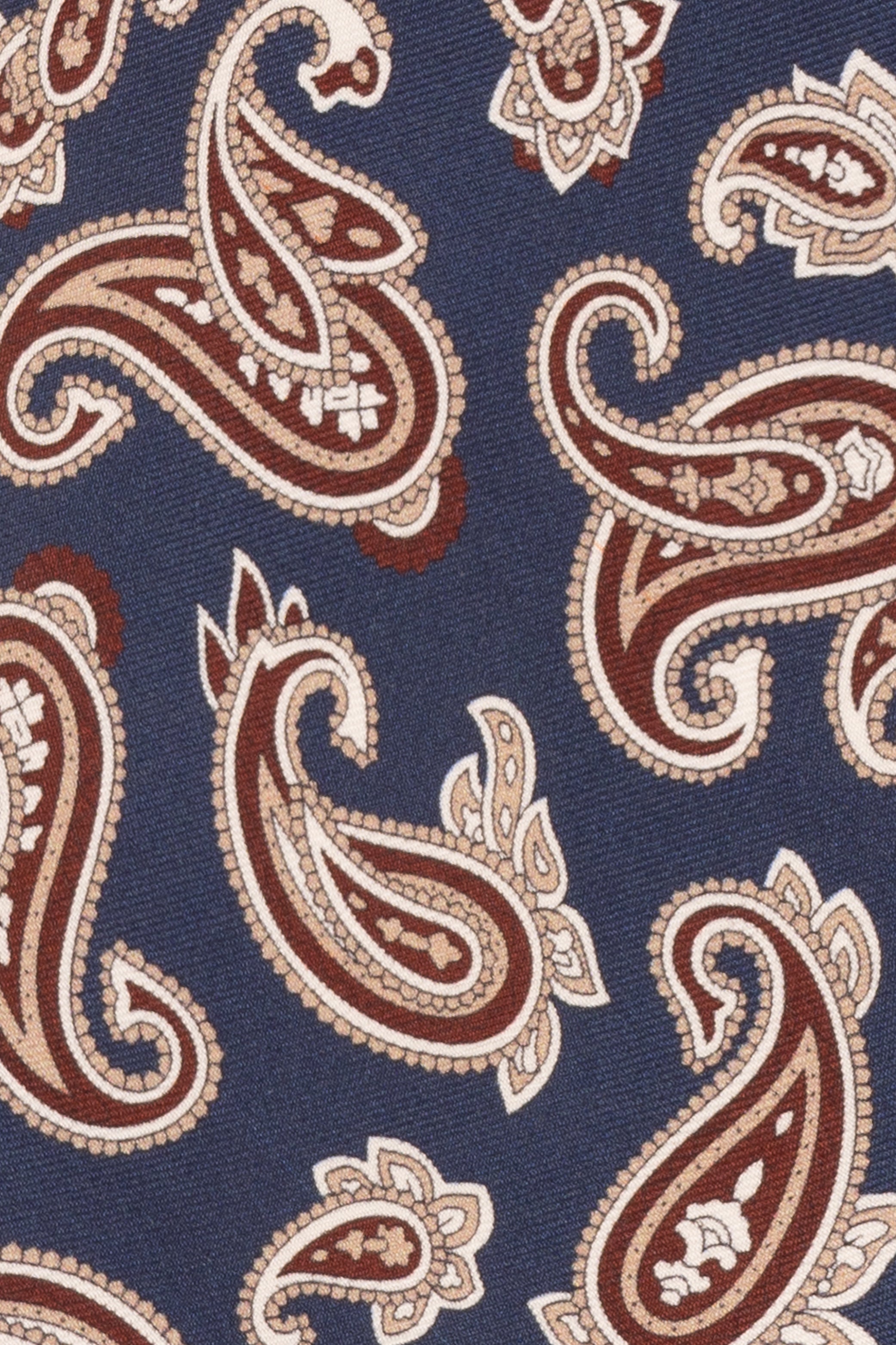 Navy Paisley Silk Tie with paisley design, offering luxury and elegance for special occasions.