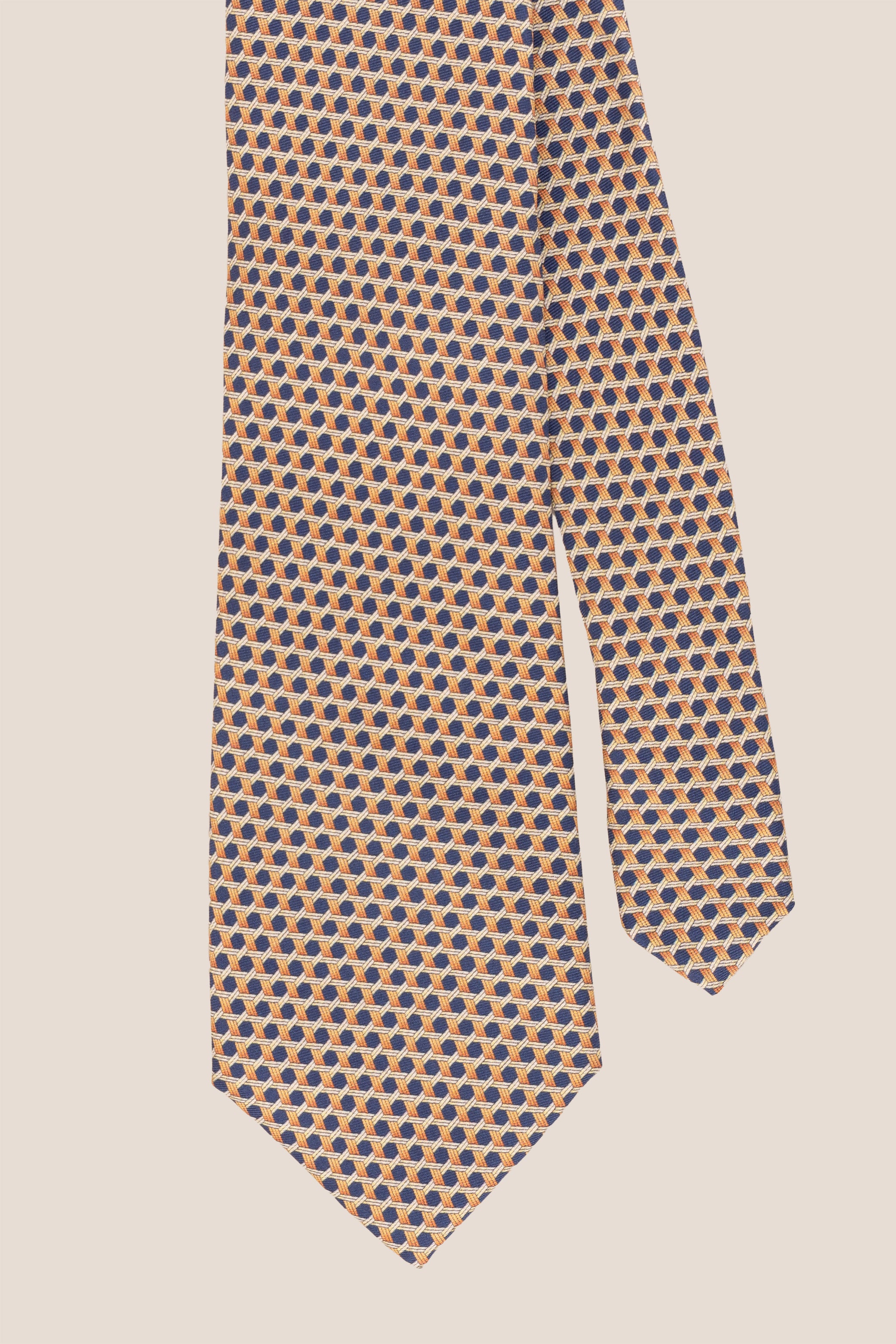 Blue Weave Print Silk Tie with high-quality silk and geometric design, ideal for formal events and special occasions.