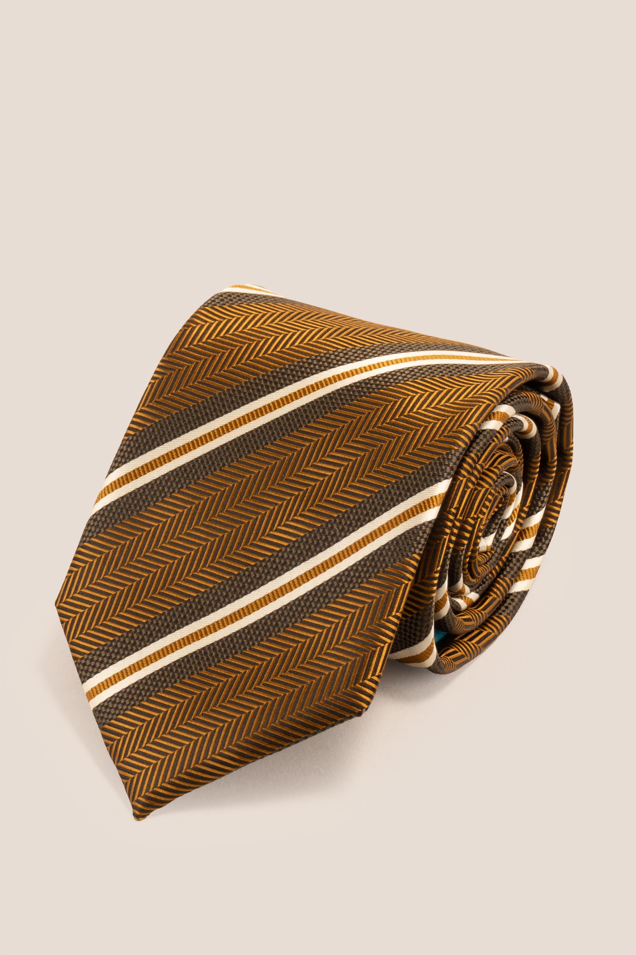 Herringbone Stripes Copper tie with classic design, perfect for weddings, office events, and formal occasions.
