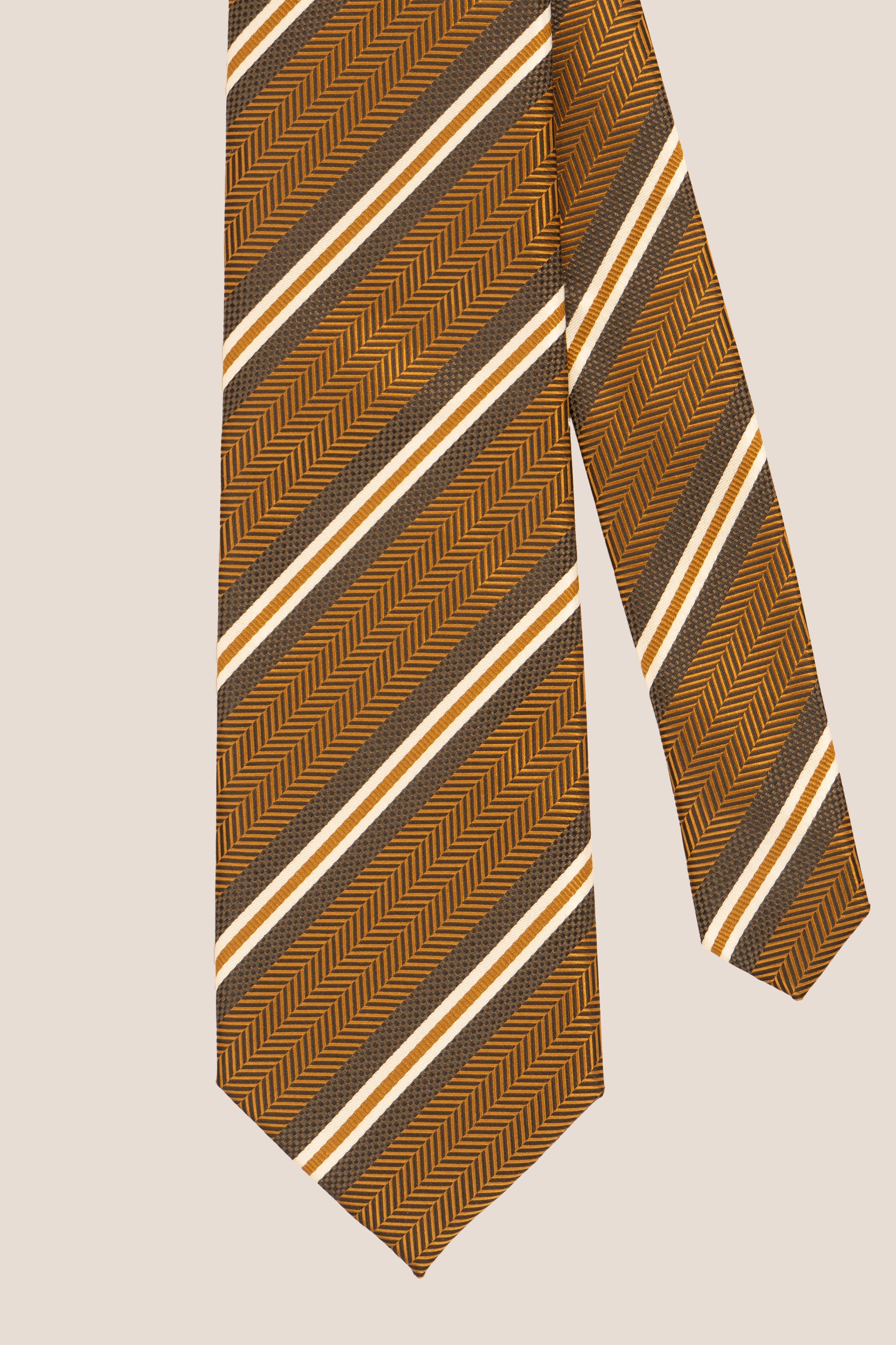 Herringbone Stripes Copper tie with classic design, perfect for weddings, office events, and formal occasions.