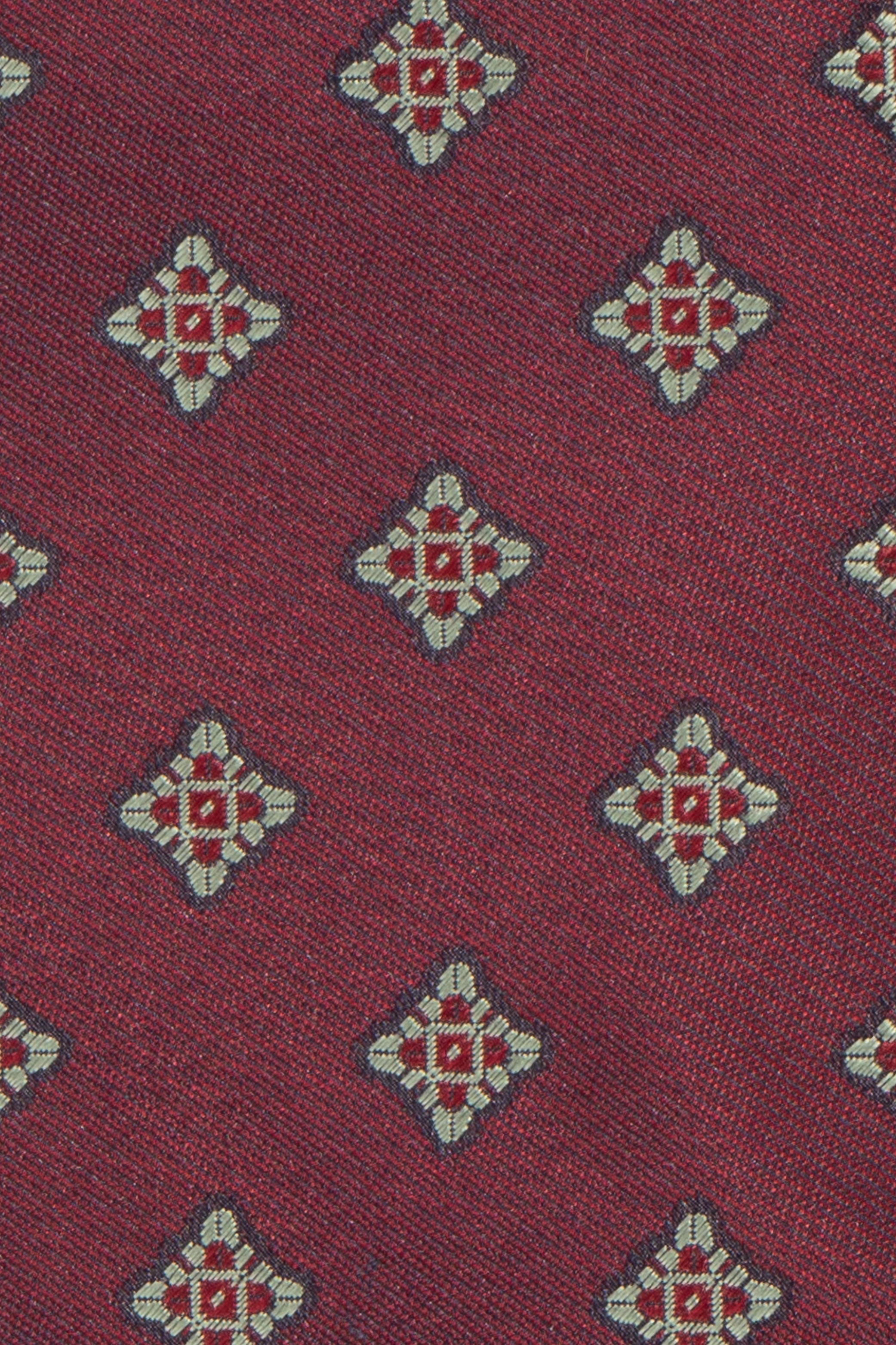 Square Motif Burgundy tie with intricate design, ideal for weddings, formal events, and office wear.