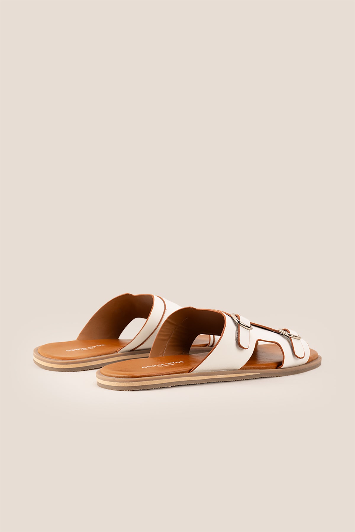 Men’s Logan White Leather Sandals in premium white leather, offering modern style and comfortable wear for any occasion.