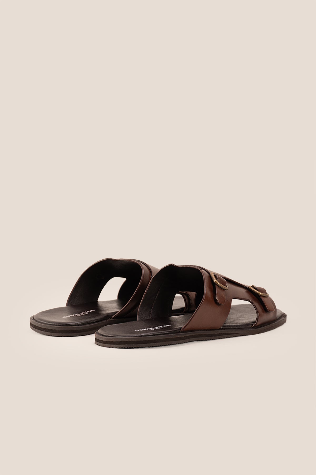 Logan Brown men’s leather sandals with premium stitching and timeless design, ideal for warm-weather comfort and smart-casual summer looks.