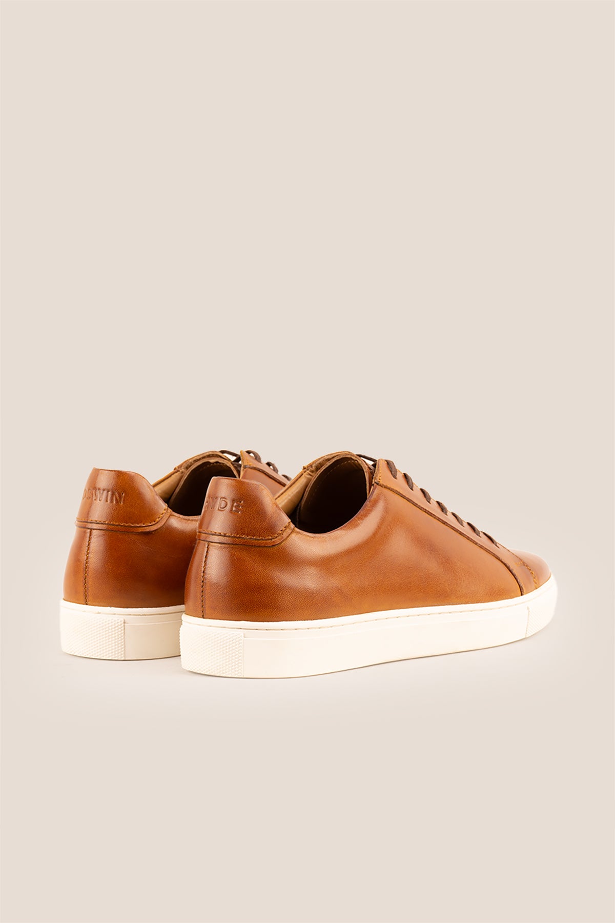 Harper tan leather men’s classic trainers featuring premium leather and sleek design, ideal for smart casual and everyday wear.