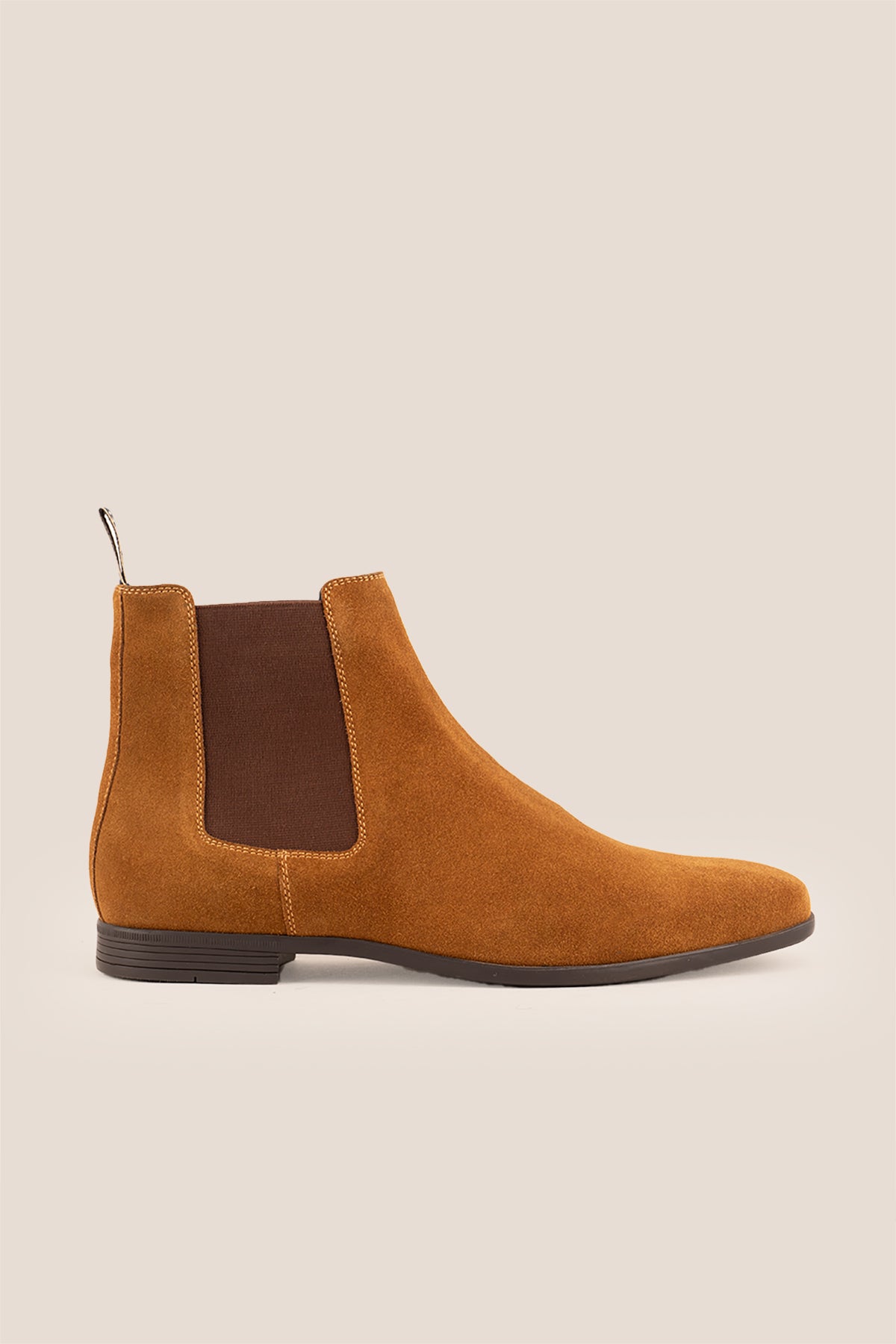 Darwin Tan Suede Chelsea boots for men featuring premium suede, sleek silhouette, and versatile style for casual and semi-formal wear