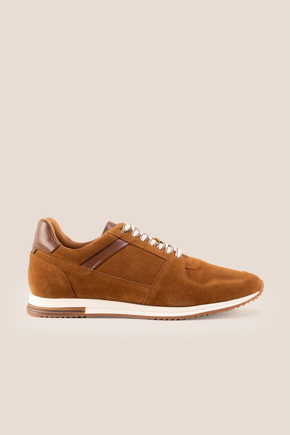 Rory sand suede leather sneakers for men, showcasing premium craftsmanship and durable construction for stylish everyday wear