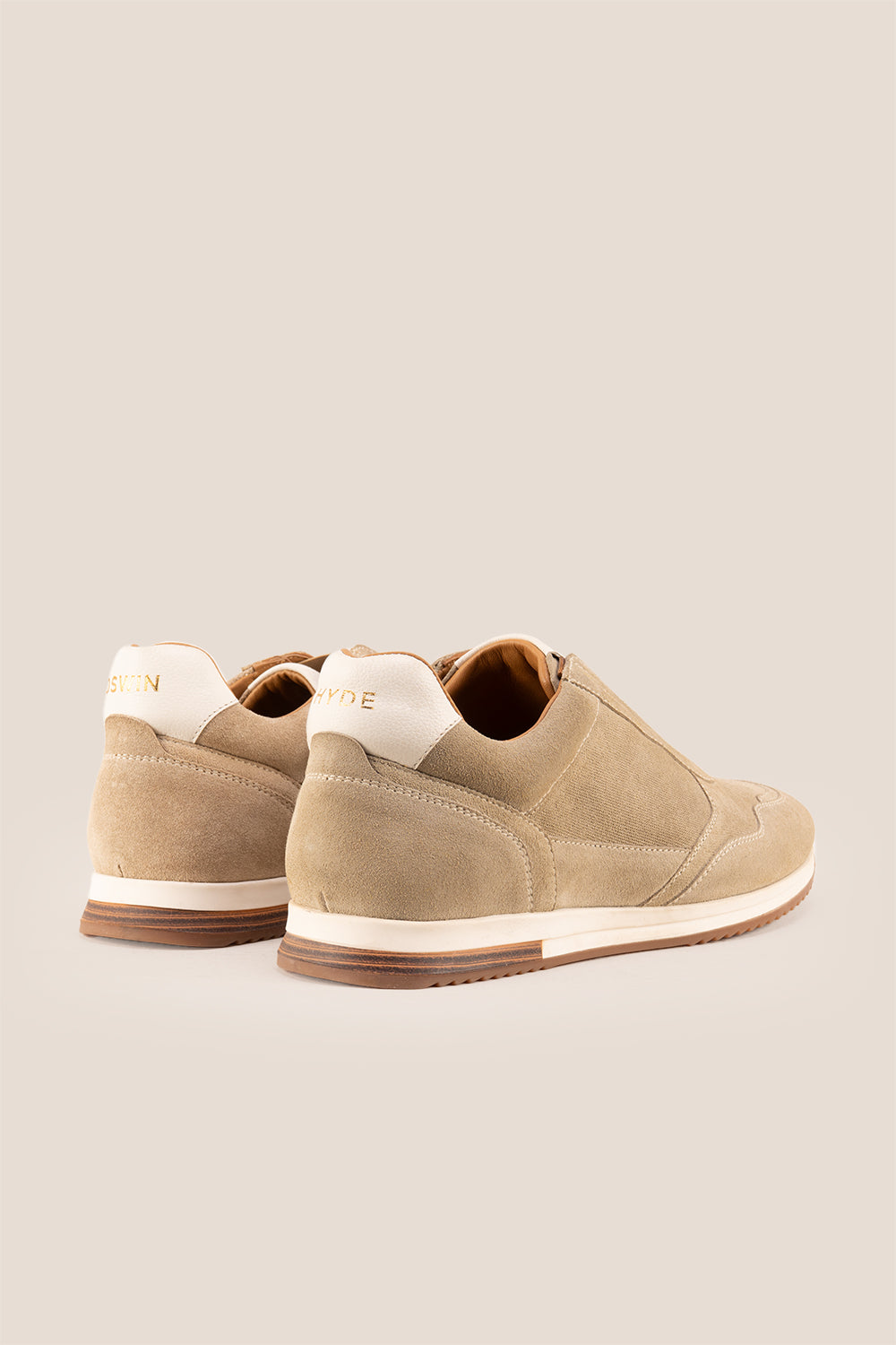 Colt sand suede men’s sneakers with elastic sides, premium leather finish, and casual lightweight sole for everyday wear.