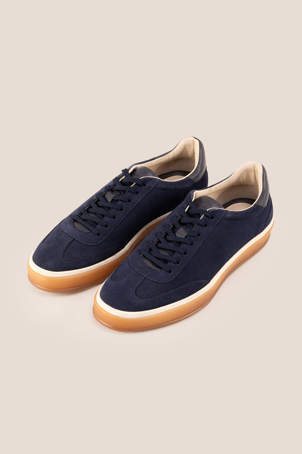 Smith navy suede men's sneakers with a sleek seven-eyelet design, crafted from premium suede for modern style, comfort, and durability