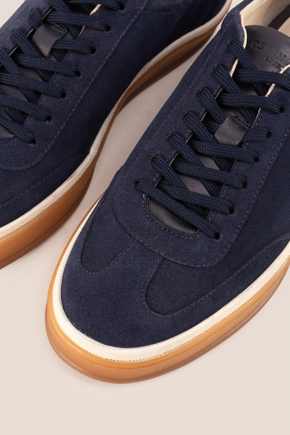 Smith navy suede men's sneakers with a sleek seven-eyelet design, crafted from premium suede for modern style, comfort, and durability