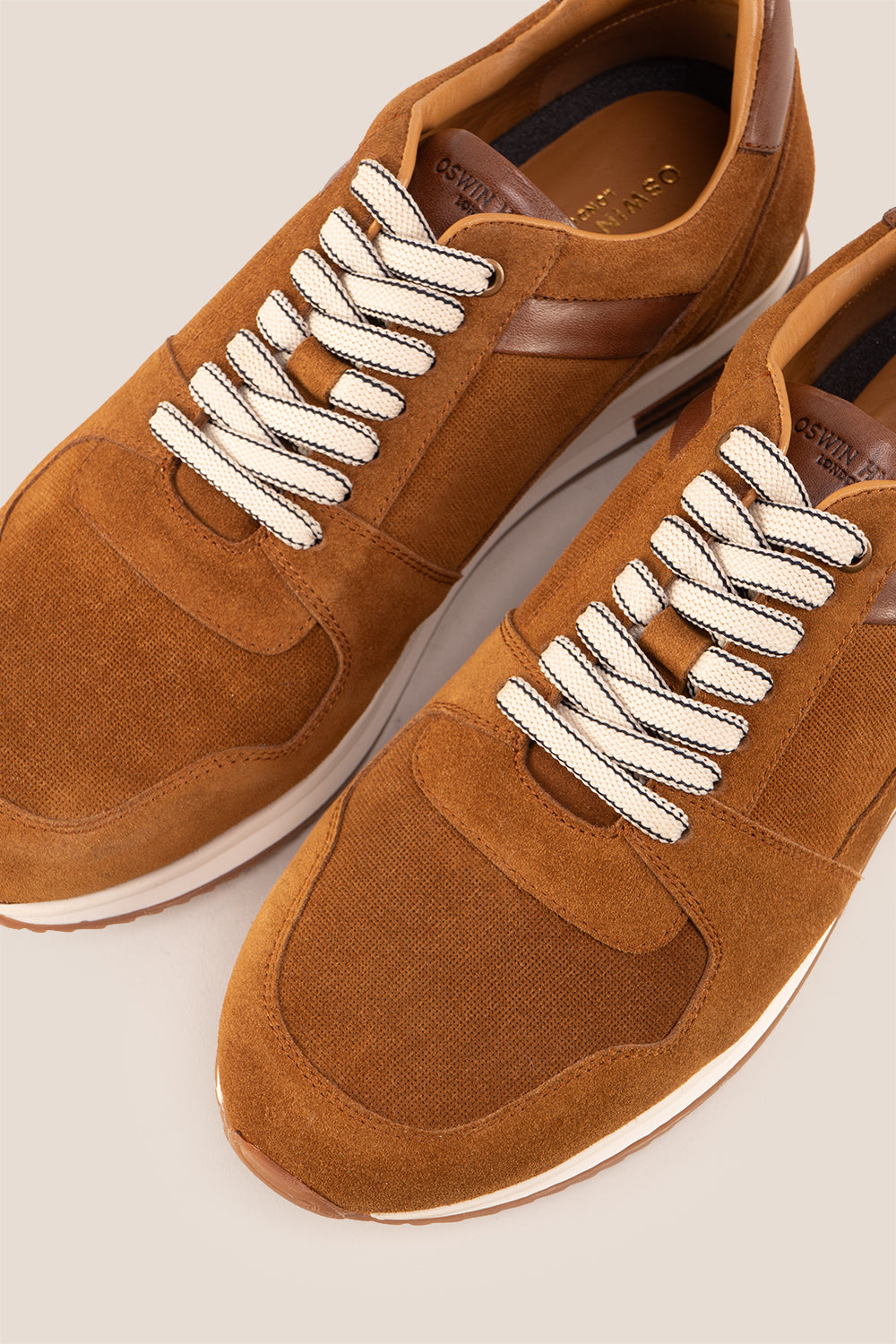Rory sand suede leather sneakers for men, showcasing premium craftsmanship and durable construction for stylish everyday wear