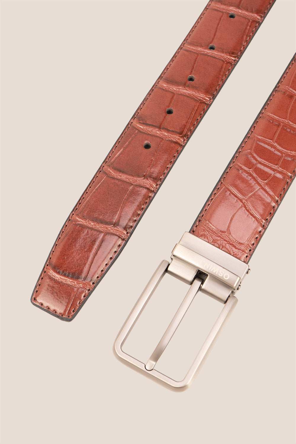 Reggie Brown croc effect leather belt for men