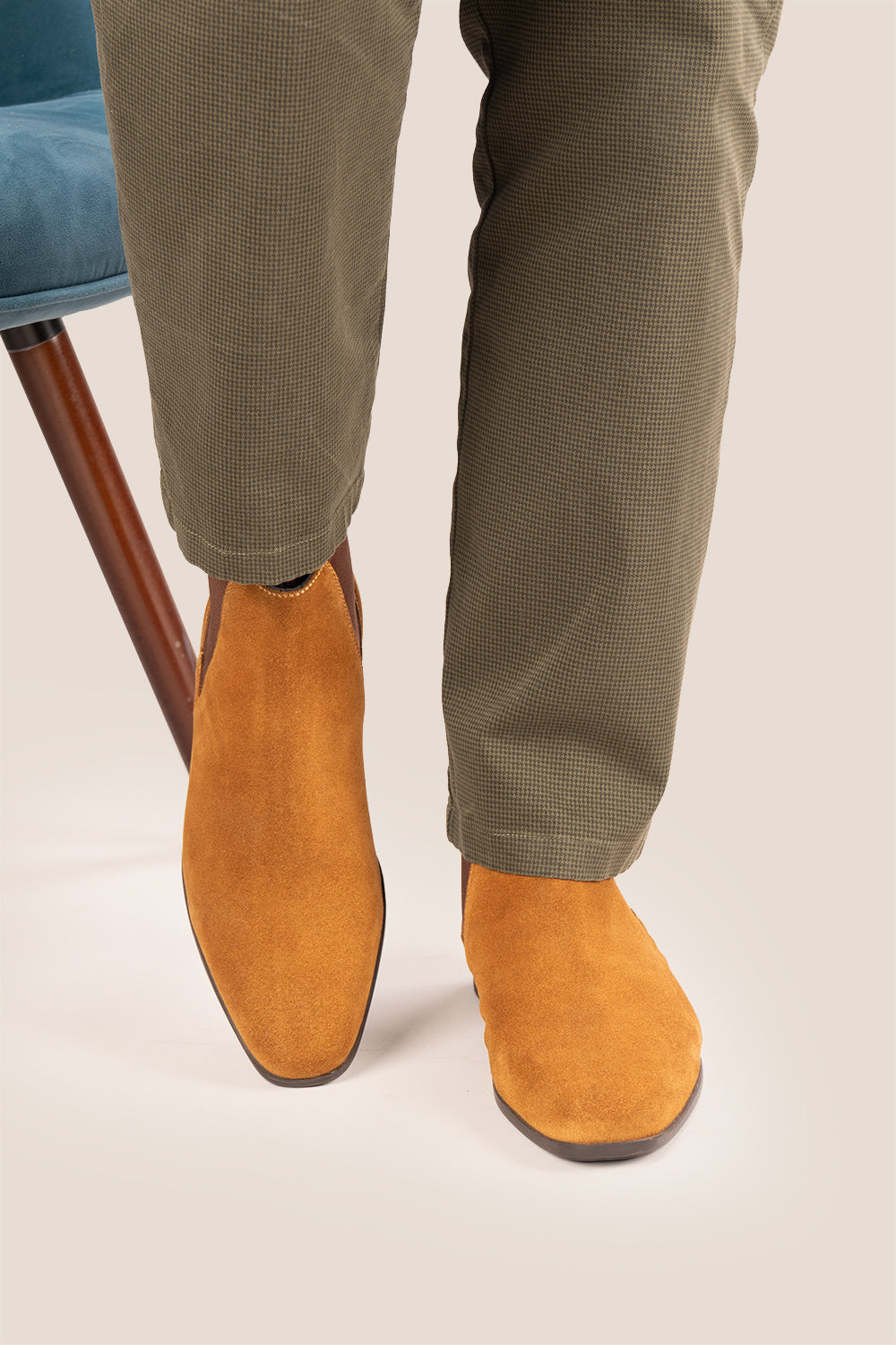 Darwin Tan Suede Chelsea boots for men featuring premium suede, sleek silhouette, and versatile style for casual and semi-formal wear