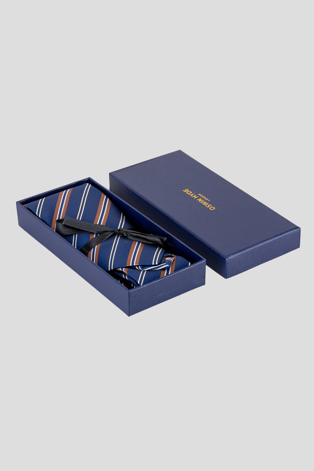 Caleb Navy tie with vintage stripe design, ideal for weddings, parties, and special events.