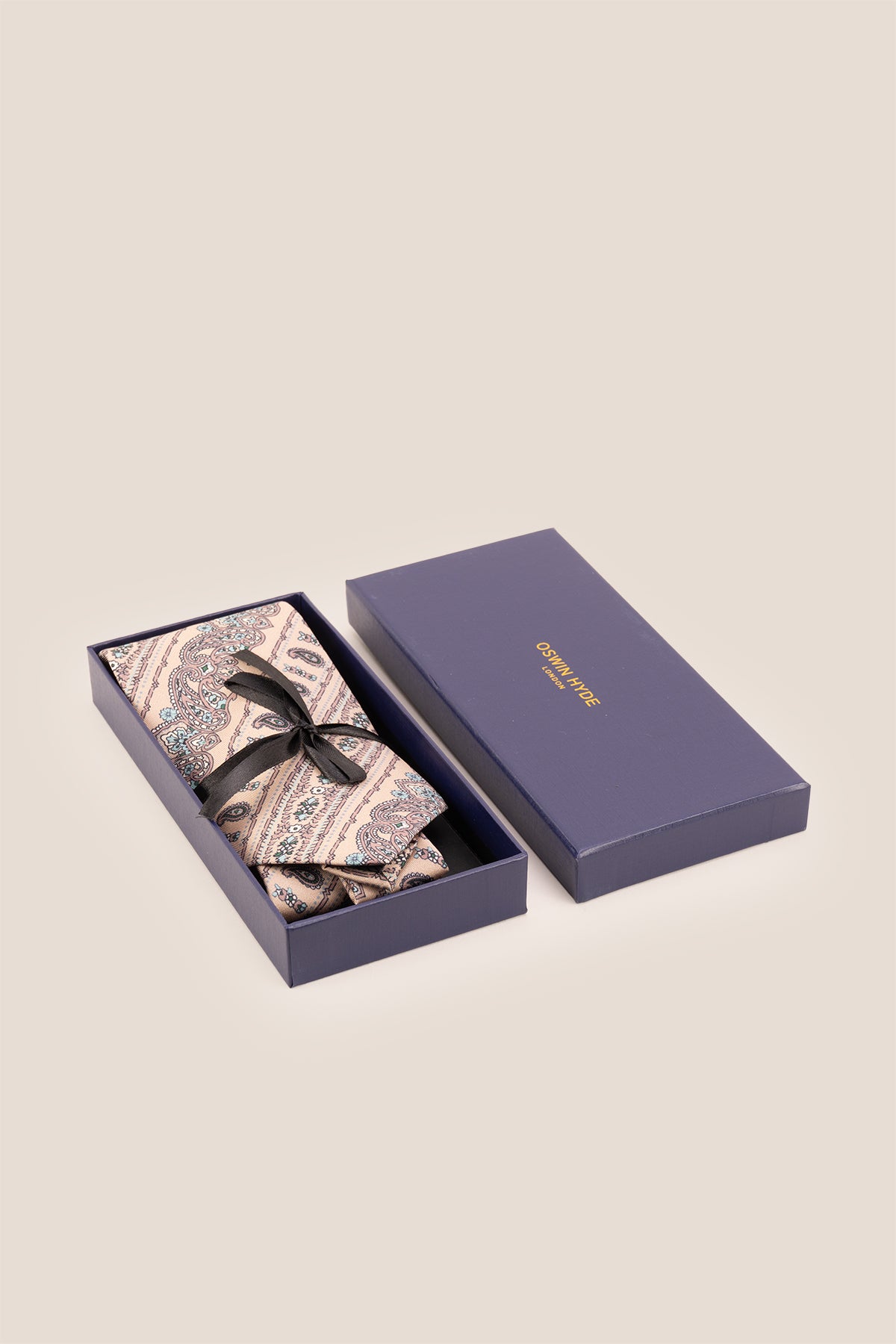 Paisley Classic Champagne necktie for men featuring intricate paisley pattern and elegant champagne hue, perfect for formal or semi-formal occasions