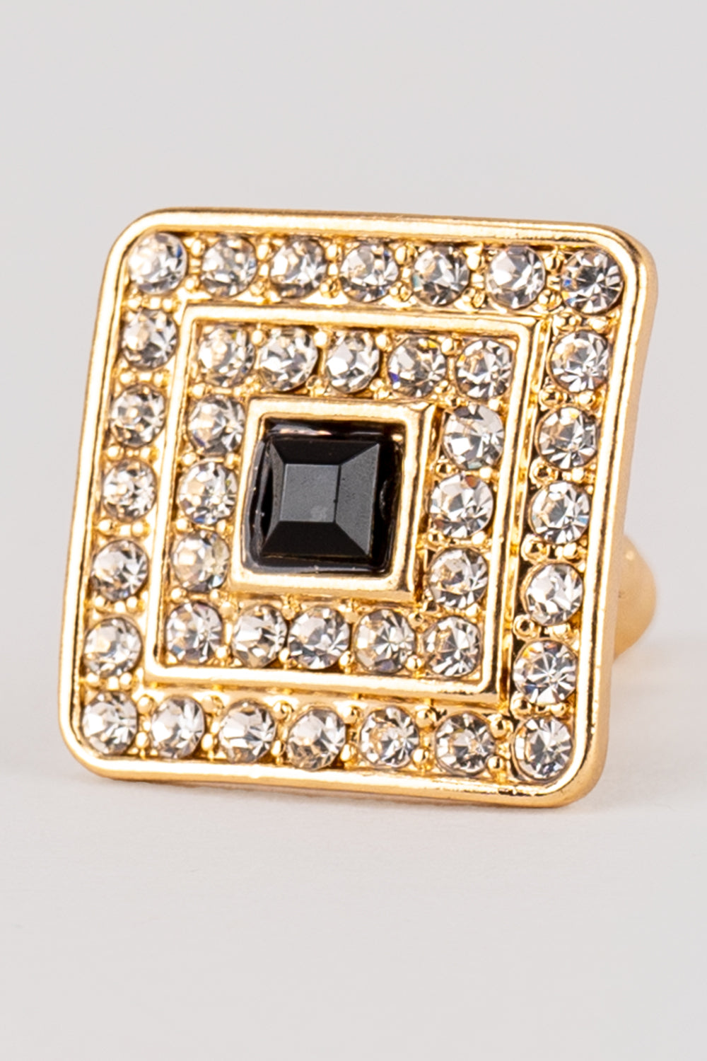 Bling Gold Men’s Cufflinks with crystals set in gold enamel design, perfect for elegant weddings and formal occasions.