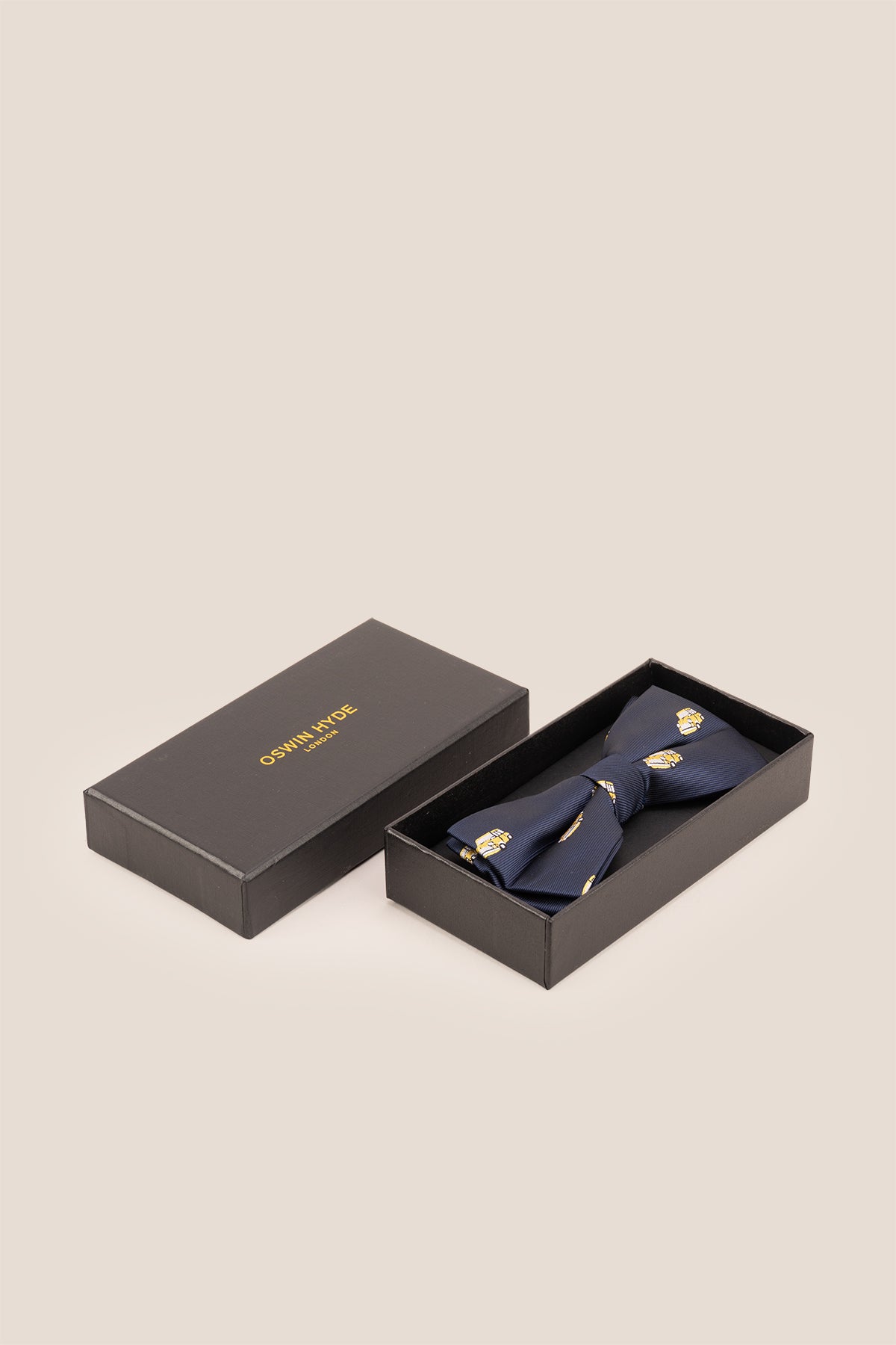Navy Mini Bow Tie for men featuring a rich navy colour with subtle embroidered detailing, crafted for those who appreciate classic elegance and timeless formal style.