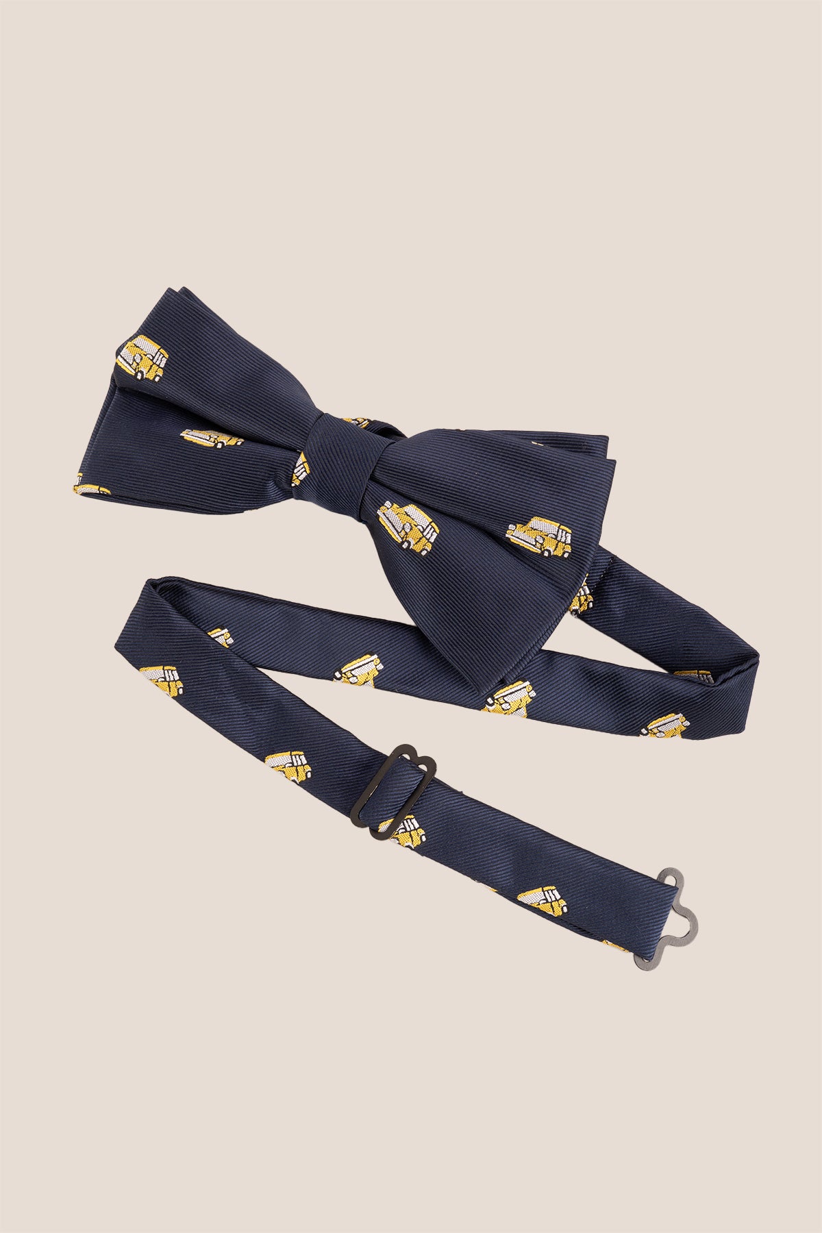 Navy Mini Bow Tie for men featuring a rich navy colour with subtle embroidered detailing, crafted for those who appreciate classic elegance and timeless formal style.