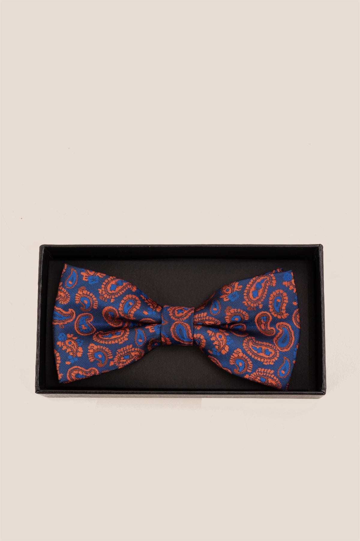 Oswin Hyde Paisley Pattern Red Bowtie for men, designed with an intricate paisley pattern and a rich red colour