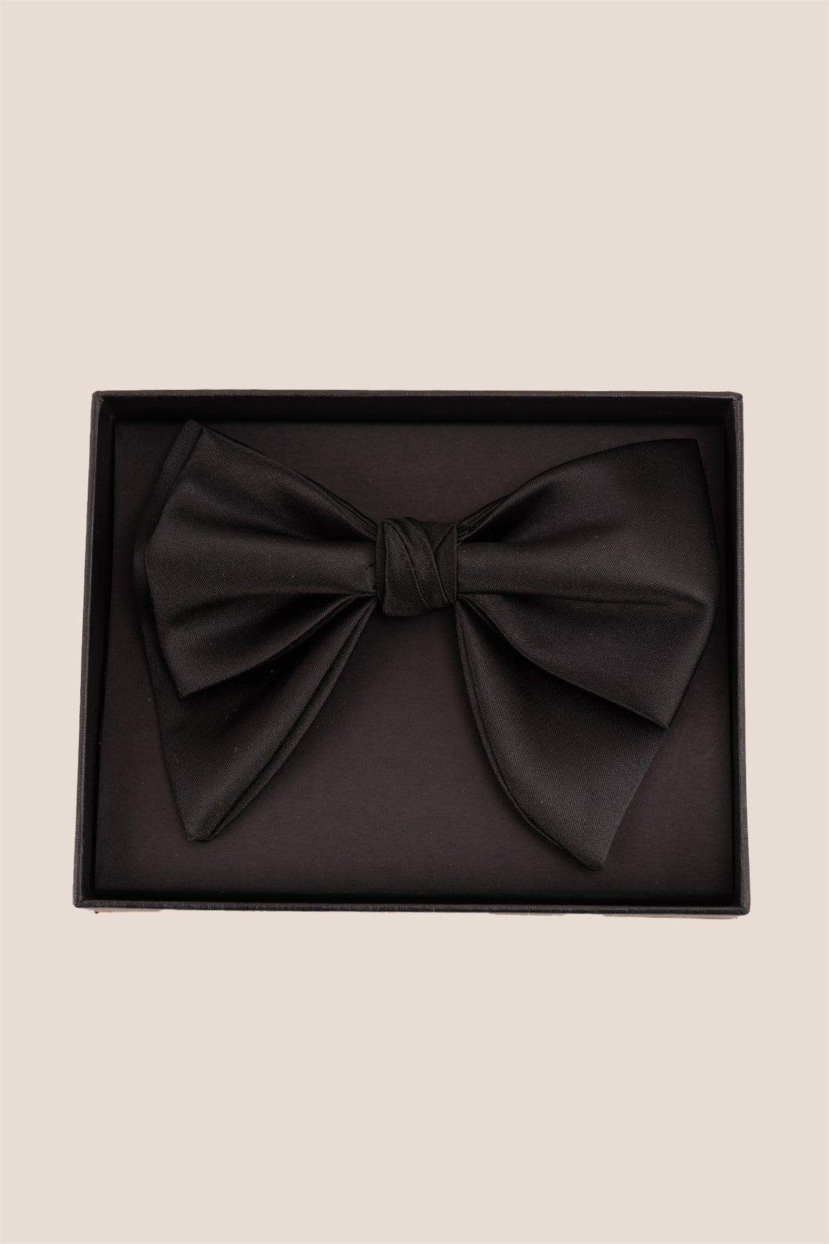 Oswin Hyde Black Retro Bowtie, crafted from soft satin and featuring a timeless design