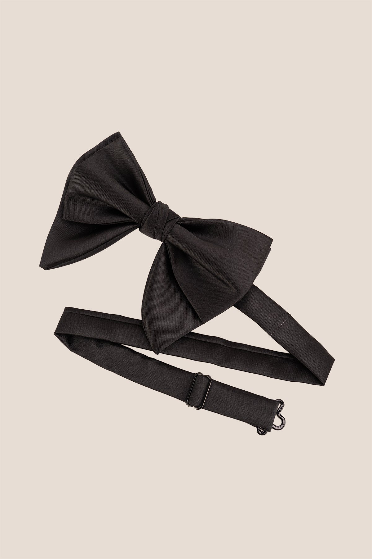 Oswin Hyde Black Retro Bowtie, crafted from soft satin and featuring a timeless design