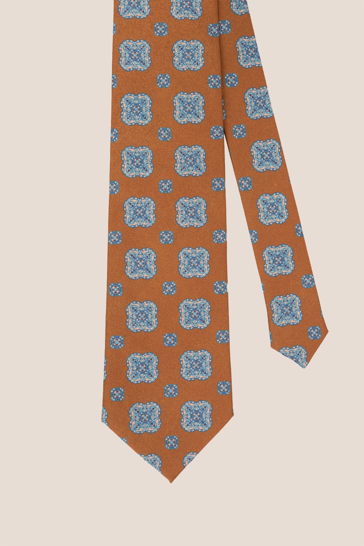 Brown With Vintage Squares necktie featuring a classic square pattern in subtle tones, crafted from premium fabric for a refined and elegant formal style.