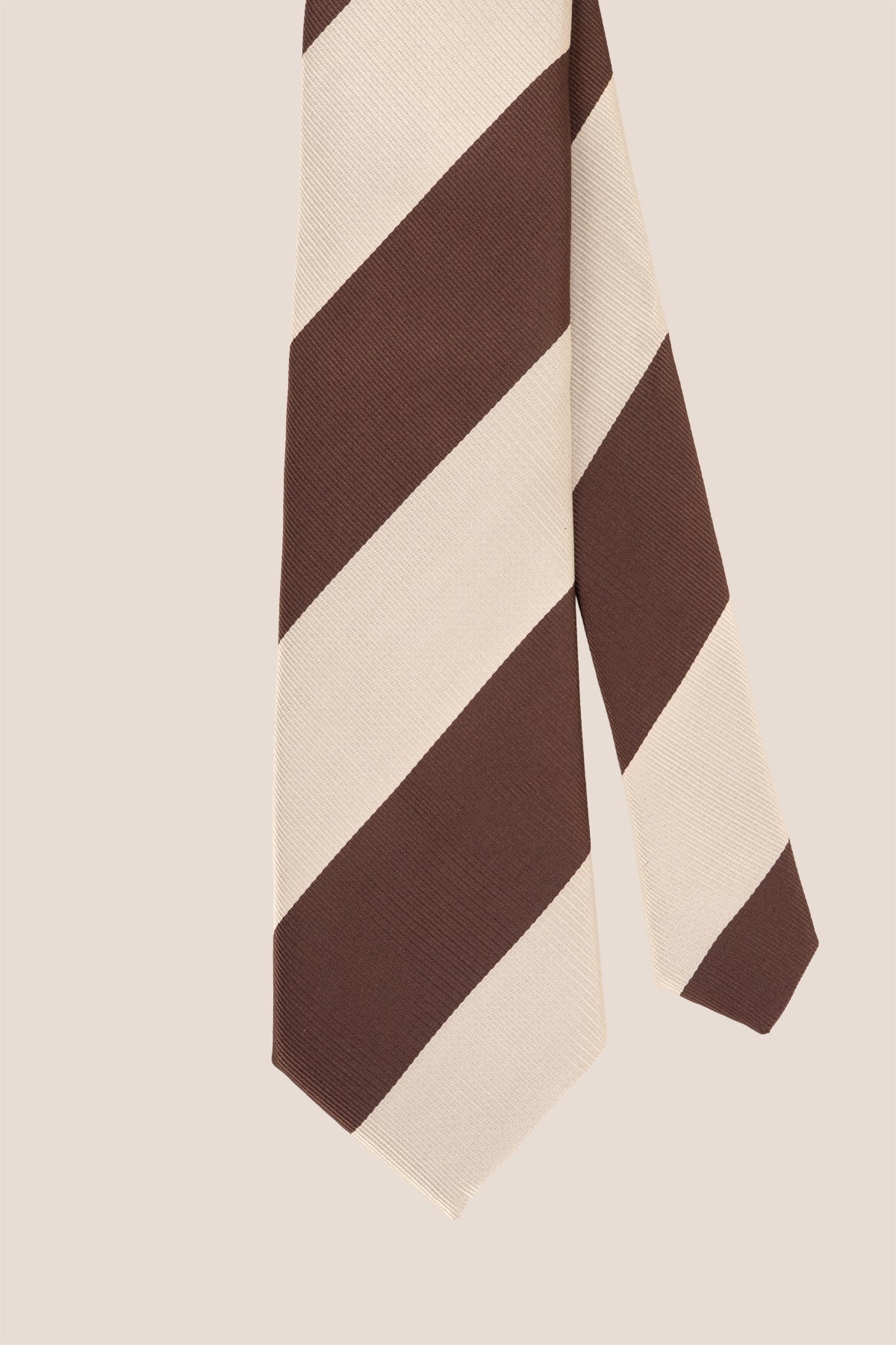 Brown White Stripes tie for men. Featuring a sophisticated combination of brown and white stripes