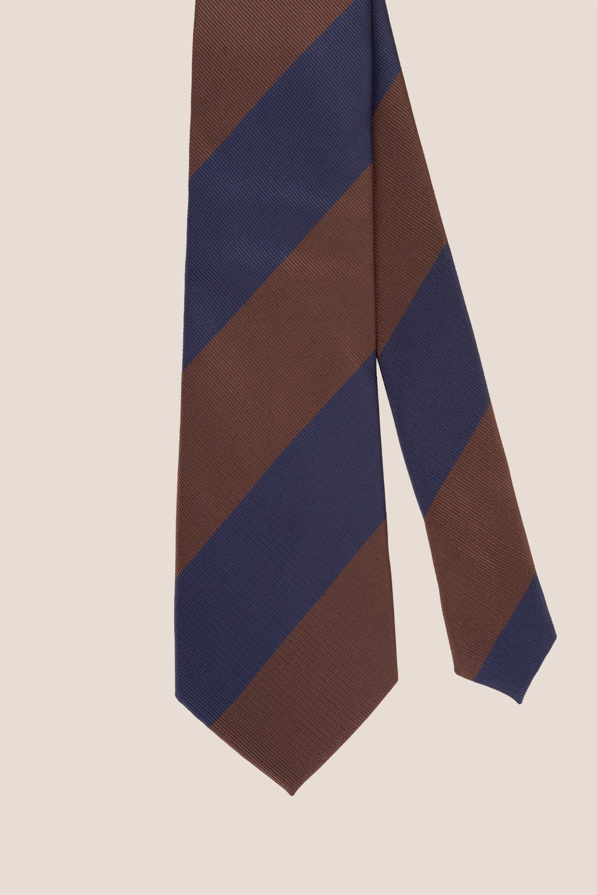 Brown Navy Stripes tie for men, designed to add a classic touch to any outfit. Featuring a stylish blend of brown and navy stripes