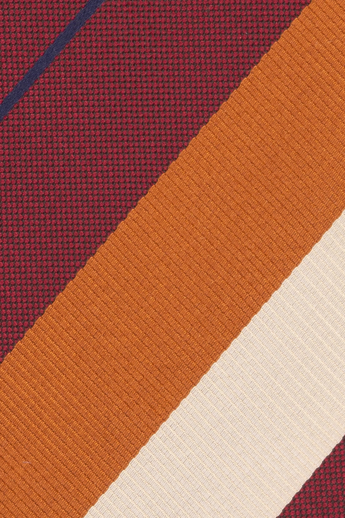 Oswin Hyde Red Silver Copper Stripes ties for men, designed to elevate your style. Made from high-quality materials.