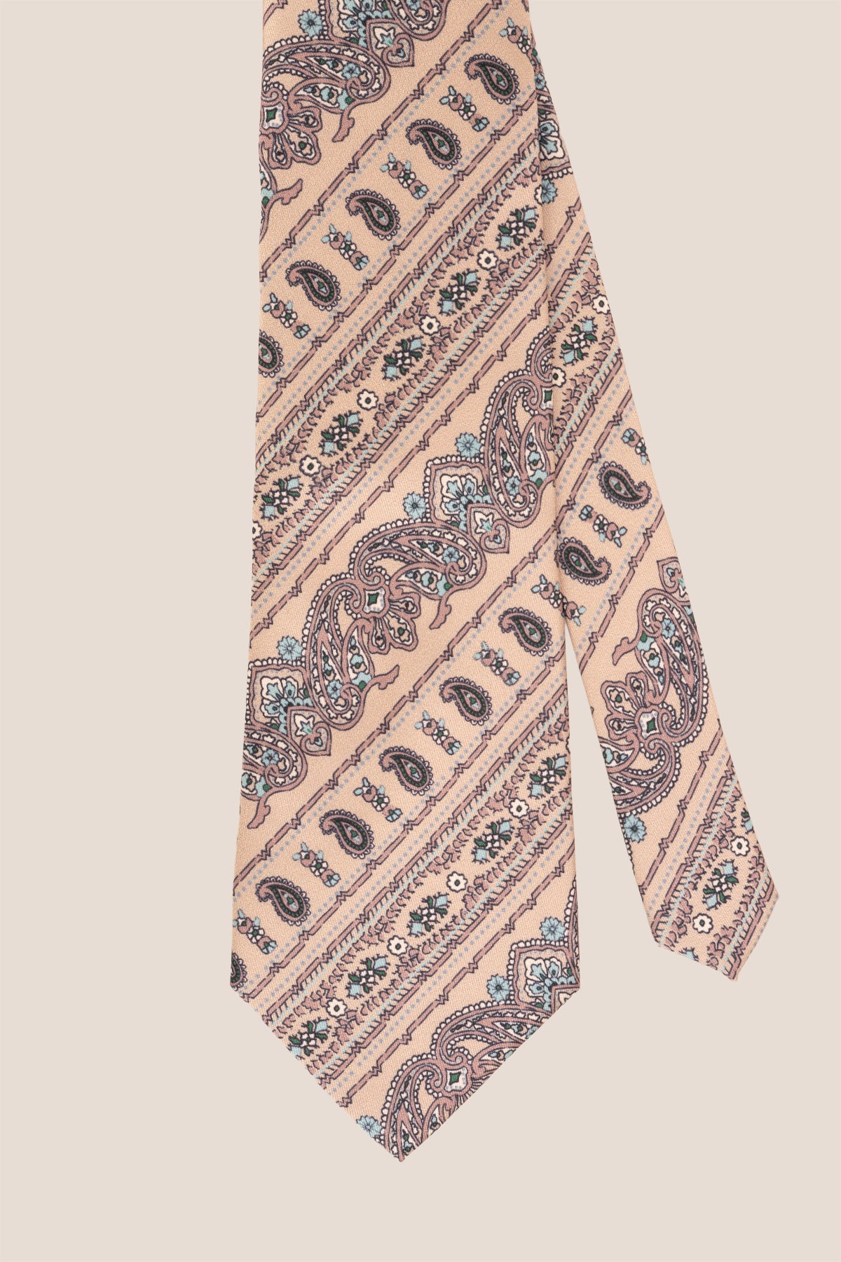Paisley Classic Champagne necktie for men featuring intricate paisley pattern and elegant champagne hue, perfect for formal or semi-formal occasions